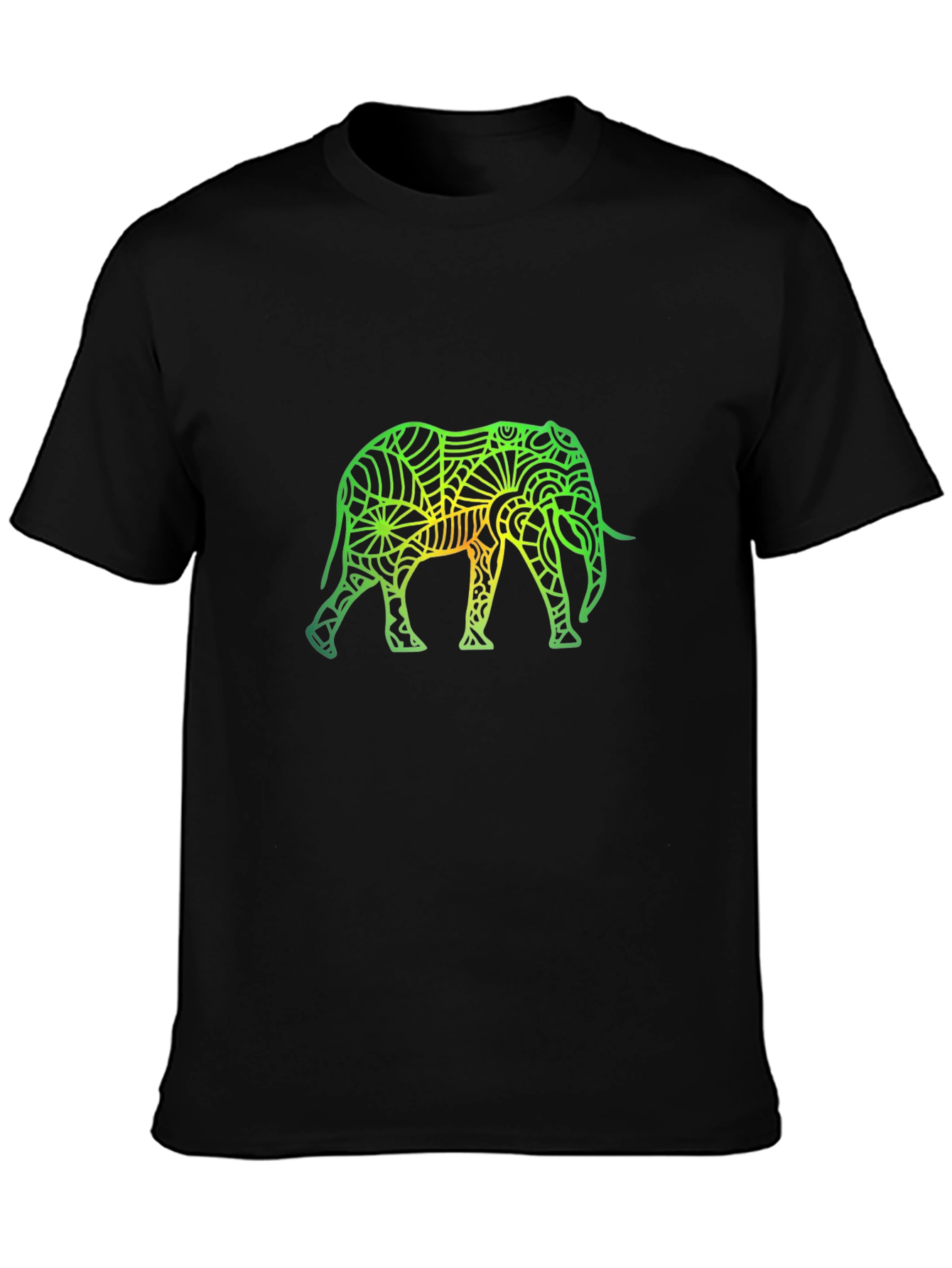 Black Elephant Graphic Tee - Stylish Animal Design view 3