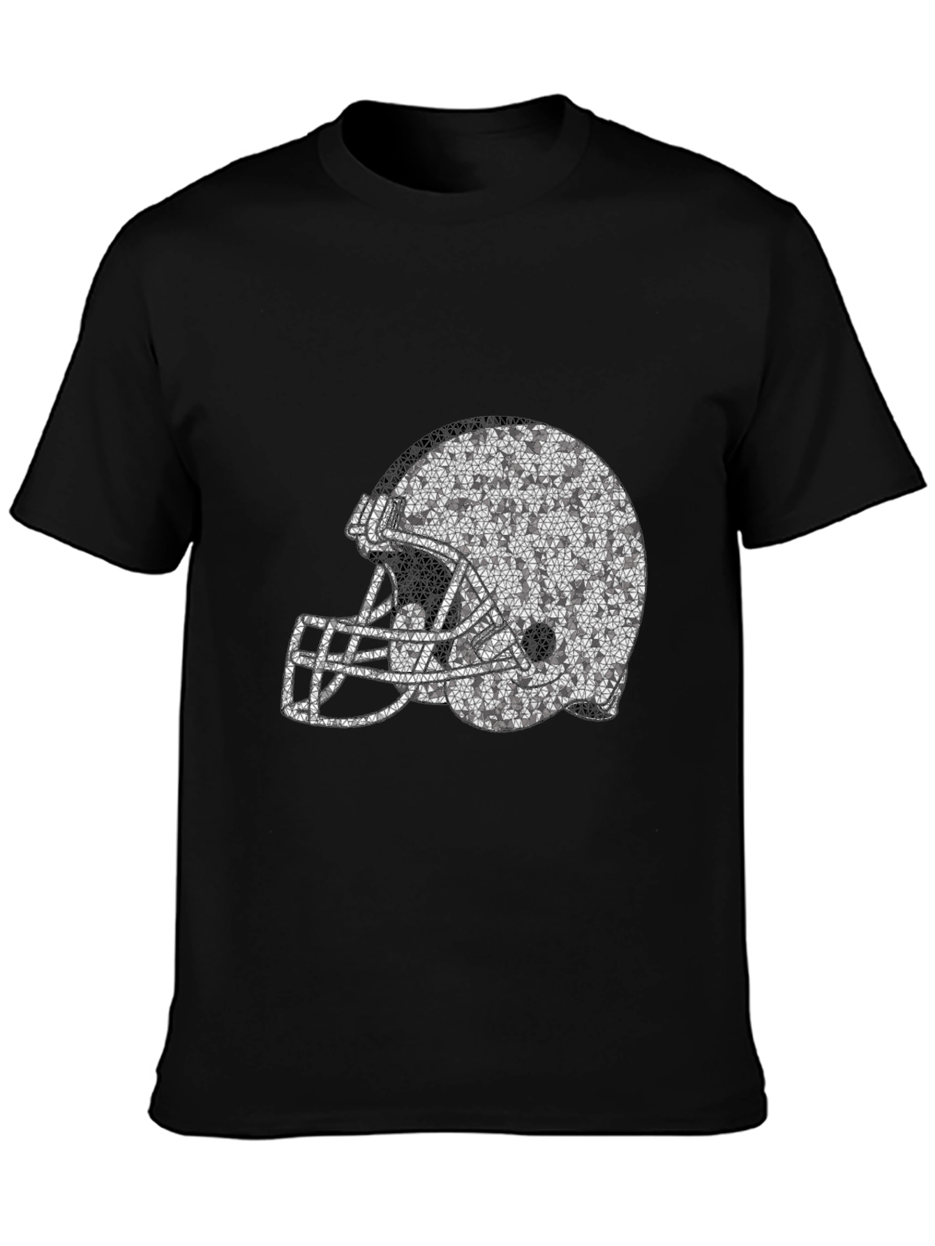 Black Football Helmet Graphic Tee - Black T-Shirt view 3