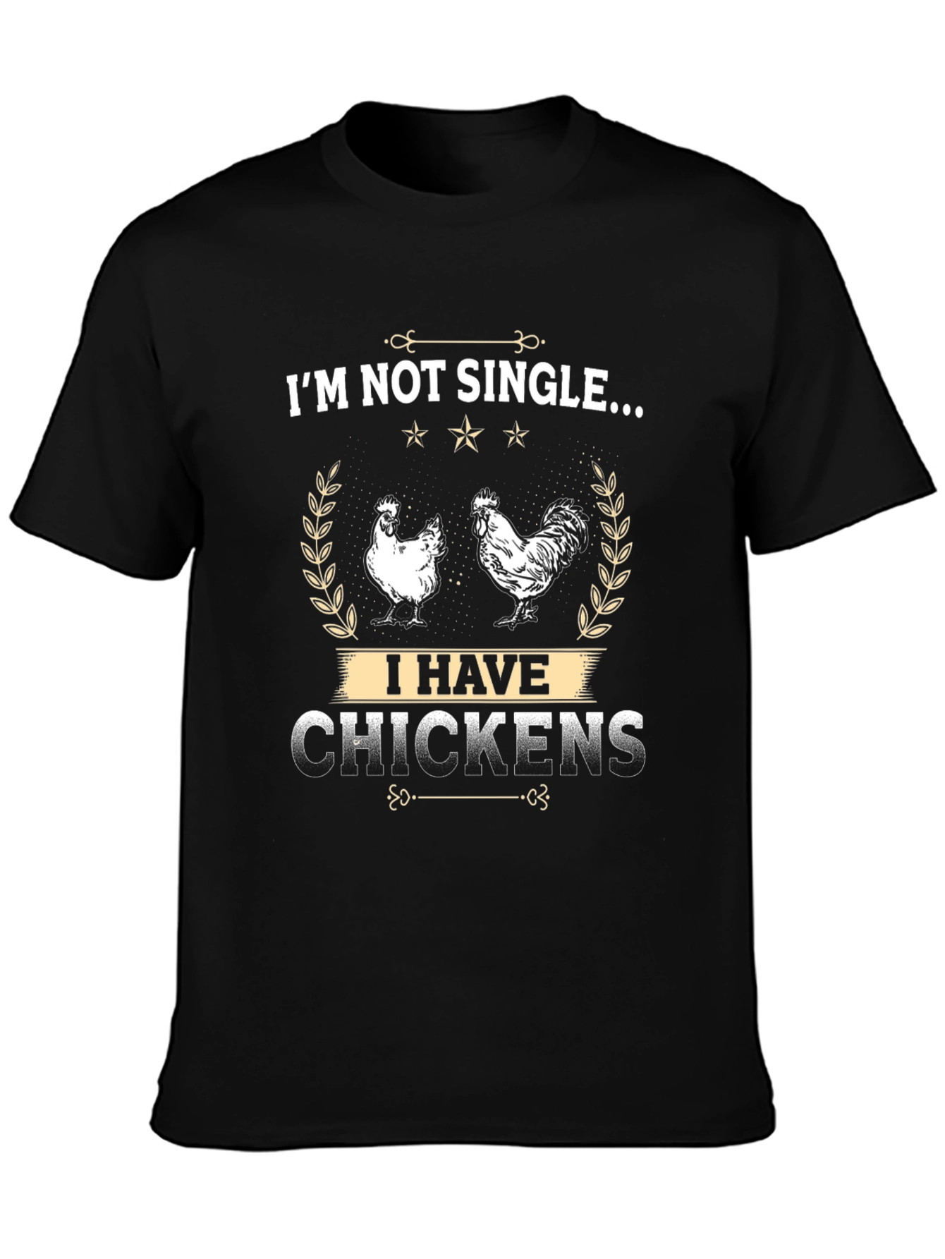 Black I'm Not Single... I Have Chickens T-Shirt view 3