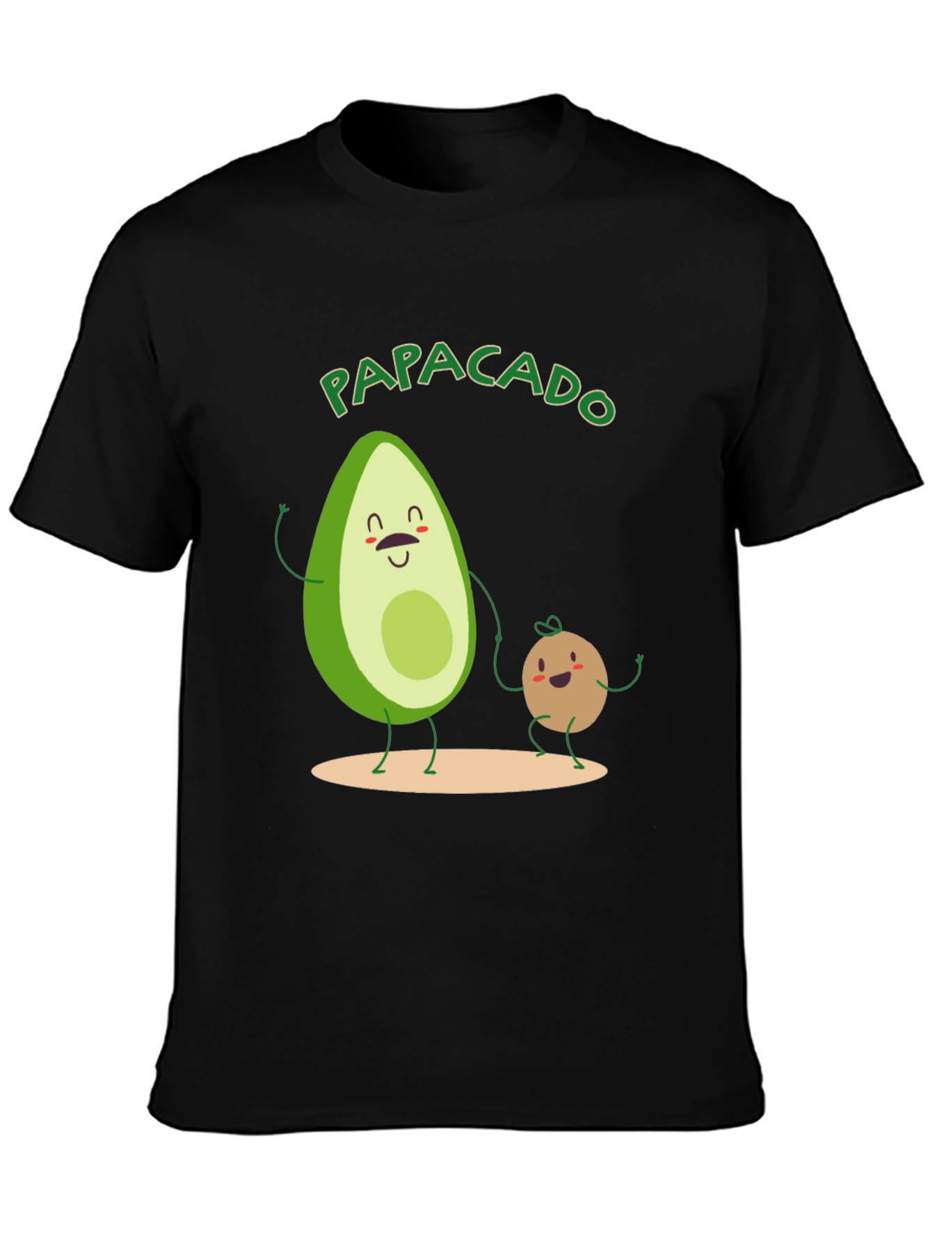 Black Papacado Men's T-Shirt - Avocado Dad Father's Day Tee view 3