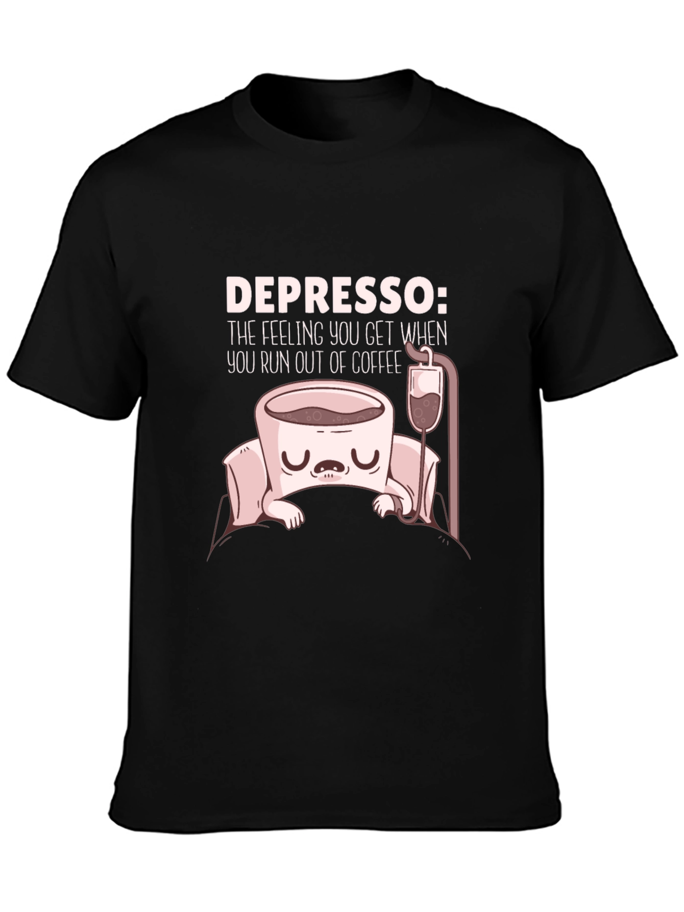 Black Depresso Coffee T-Shirt - Run Out of Coffee Funny Tee view 3
