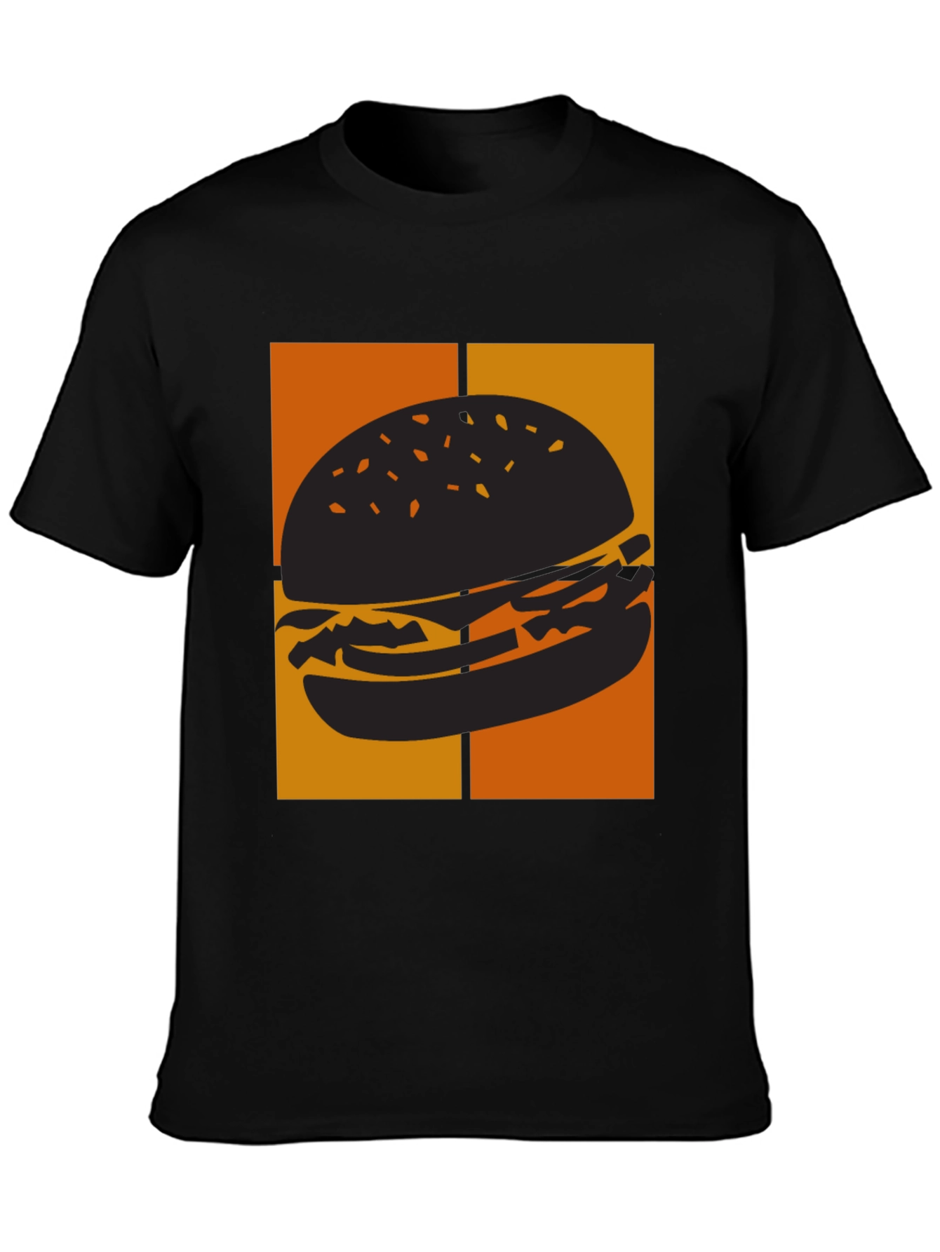 Burger Graphic Tee - Black Comfort Fit T-Shirt - 3