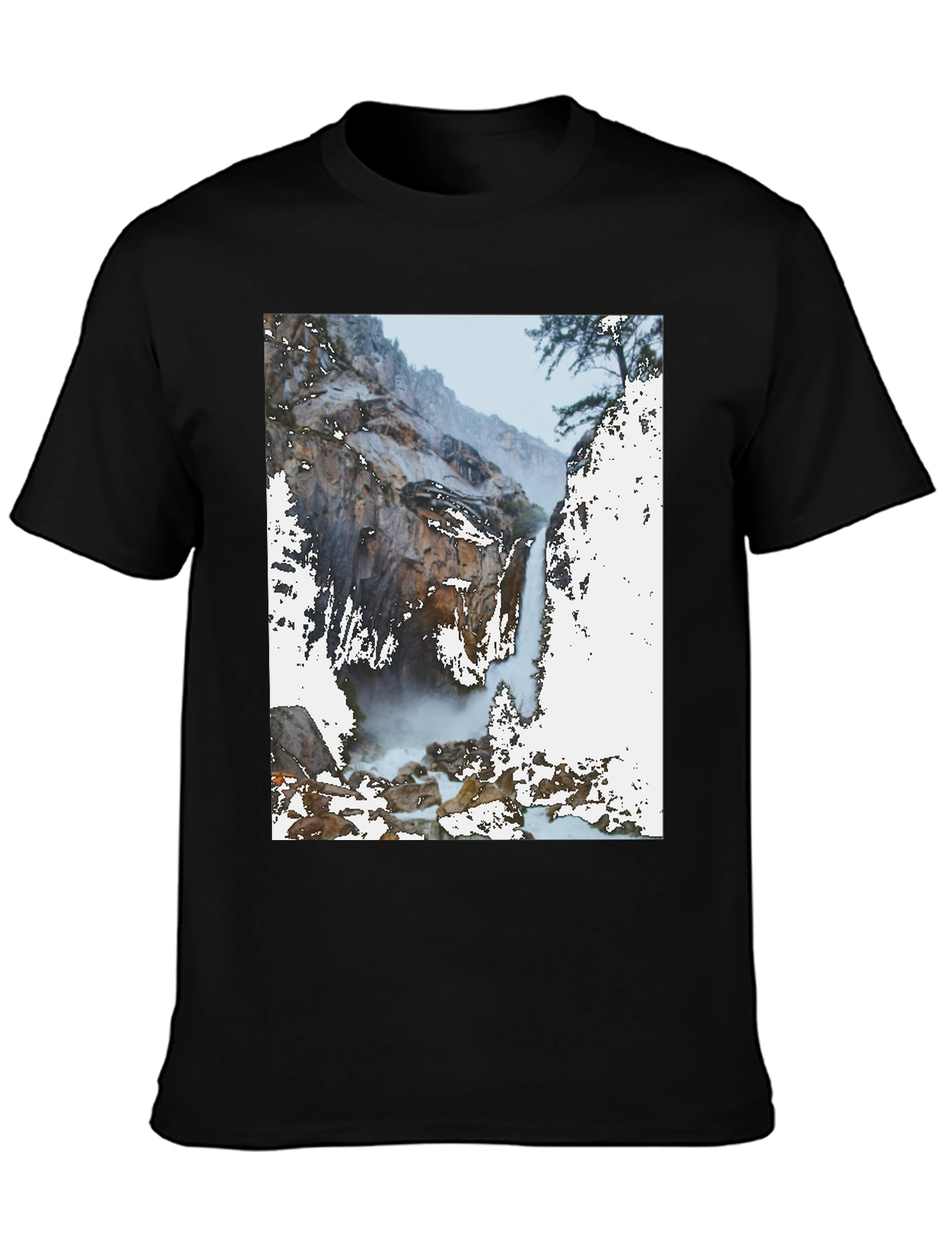 Black Waterfall Graphic Tee - Nature Lover's Apparel view 3