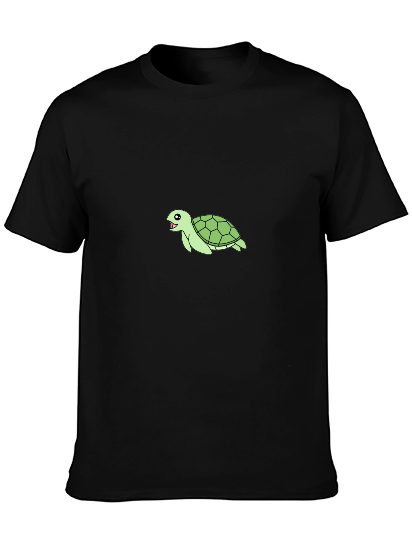 Black Cute Turtle Graphic T-Shirt - Unisex view 3