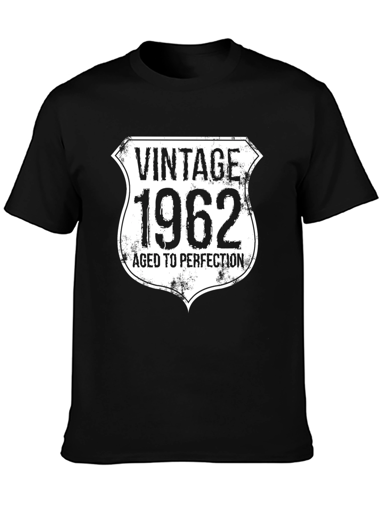 Black Vintage 1962 Aged to Perfection Black T-Shirt view 3