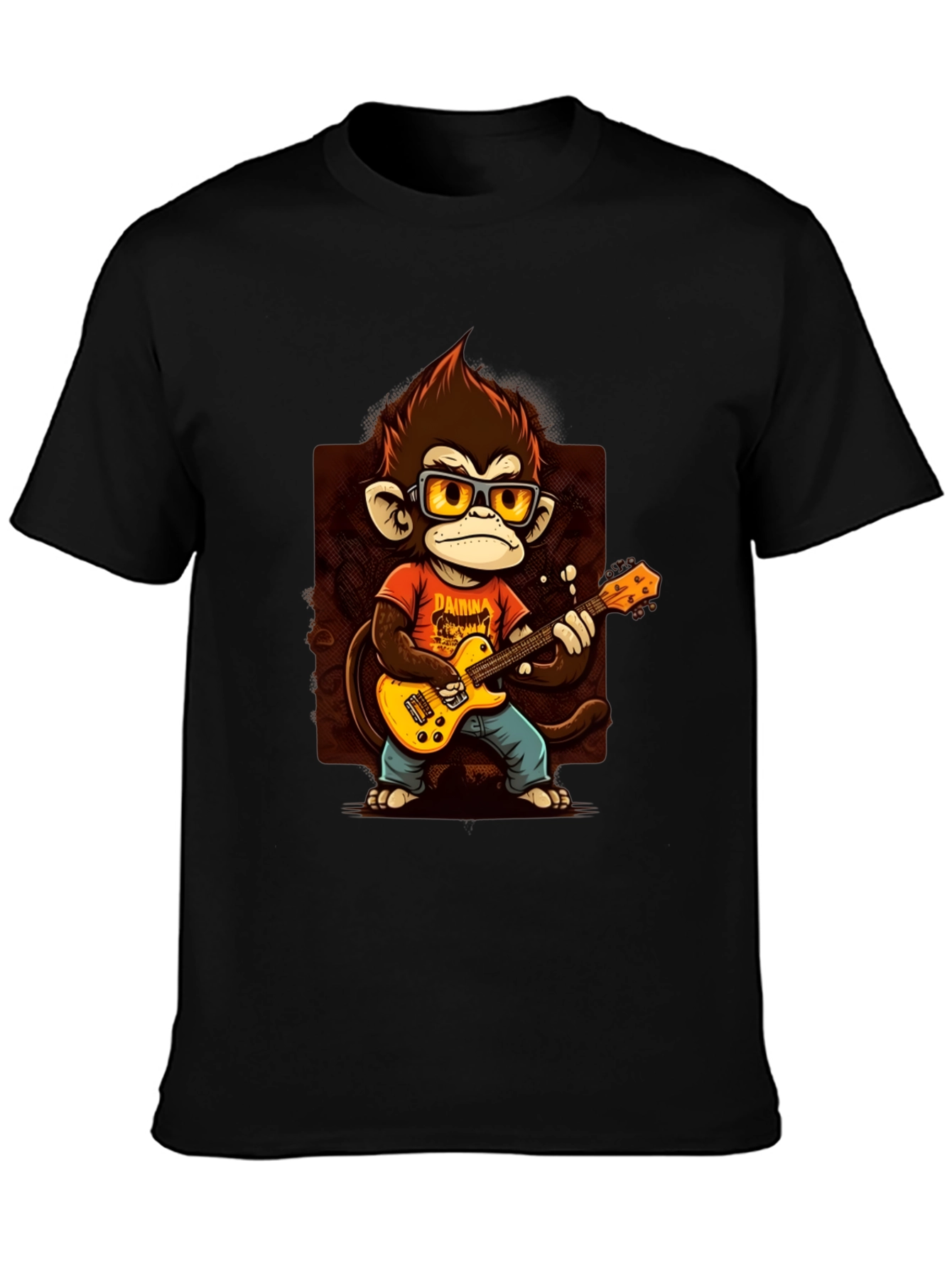 Black Monkey Guitarist T-Shirt - Rock On! view 3