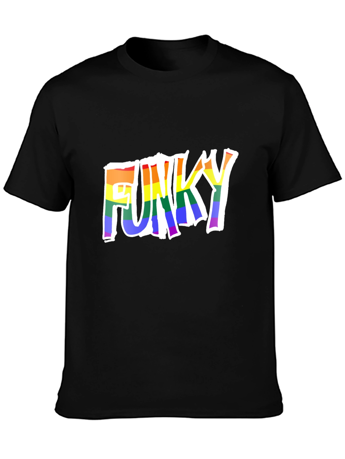 Black Funky Rainbow Pride T-Shirt view 3