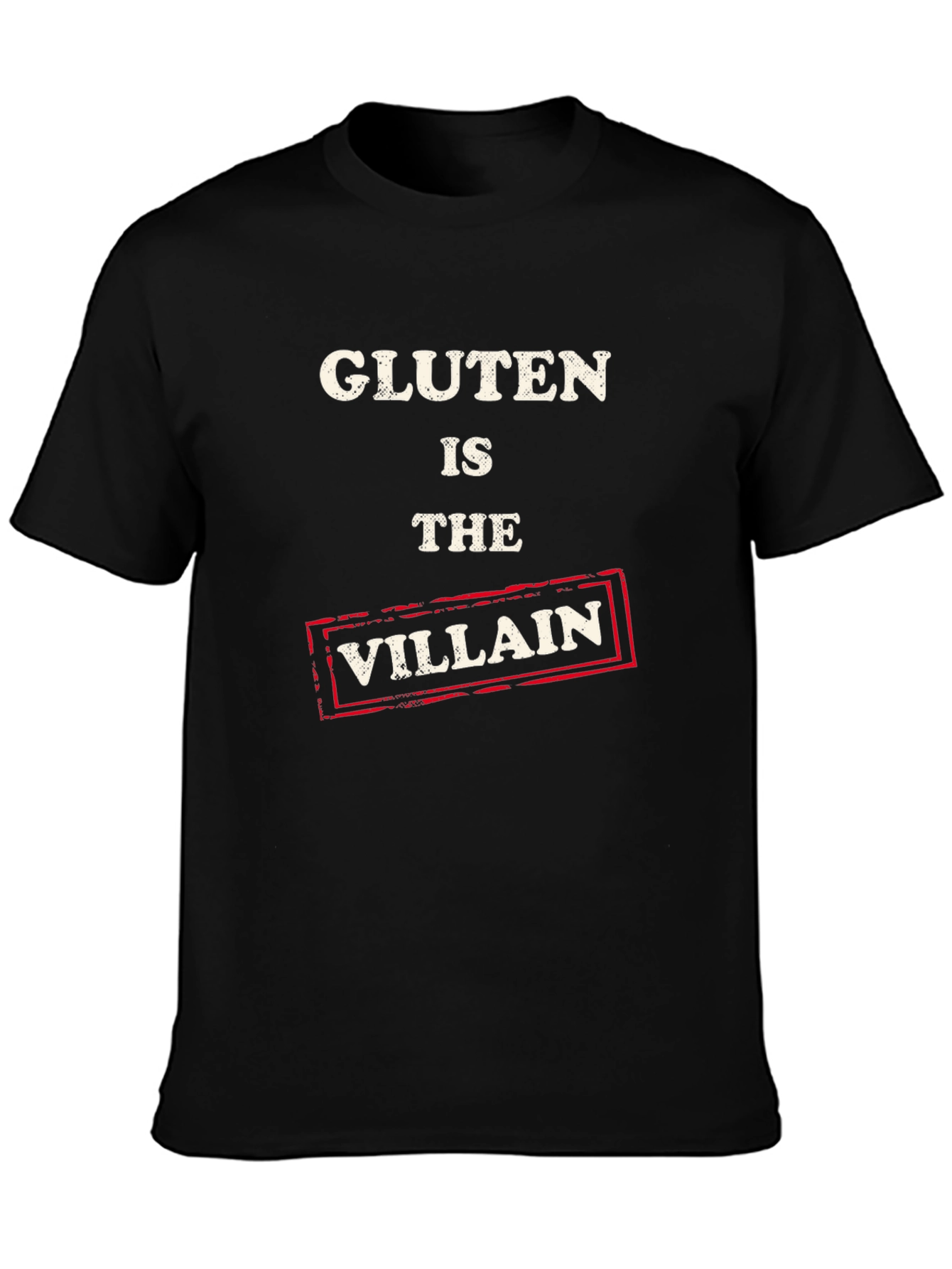 Black Gluten is the Villain Graphic T-Shirt view 3