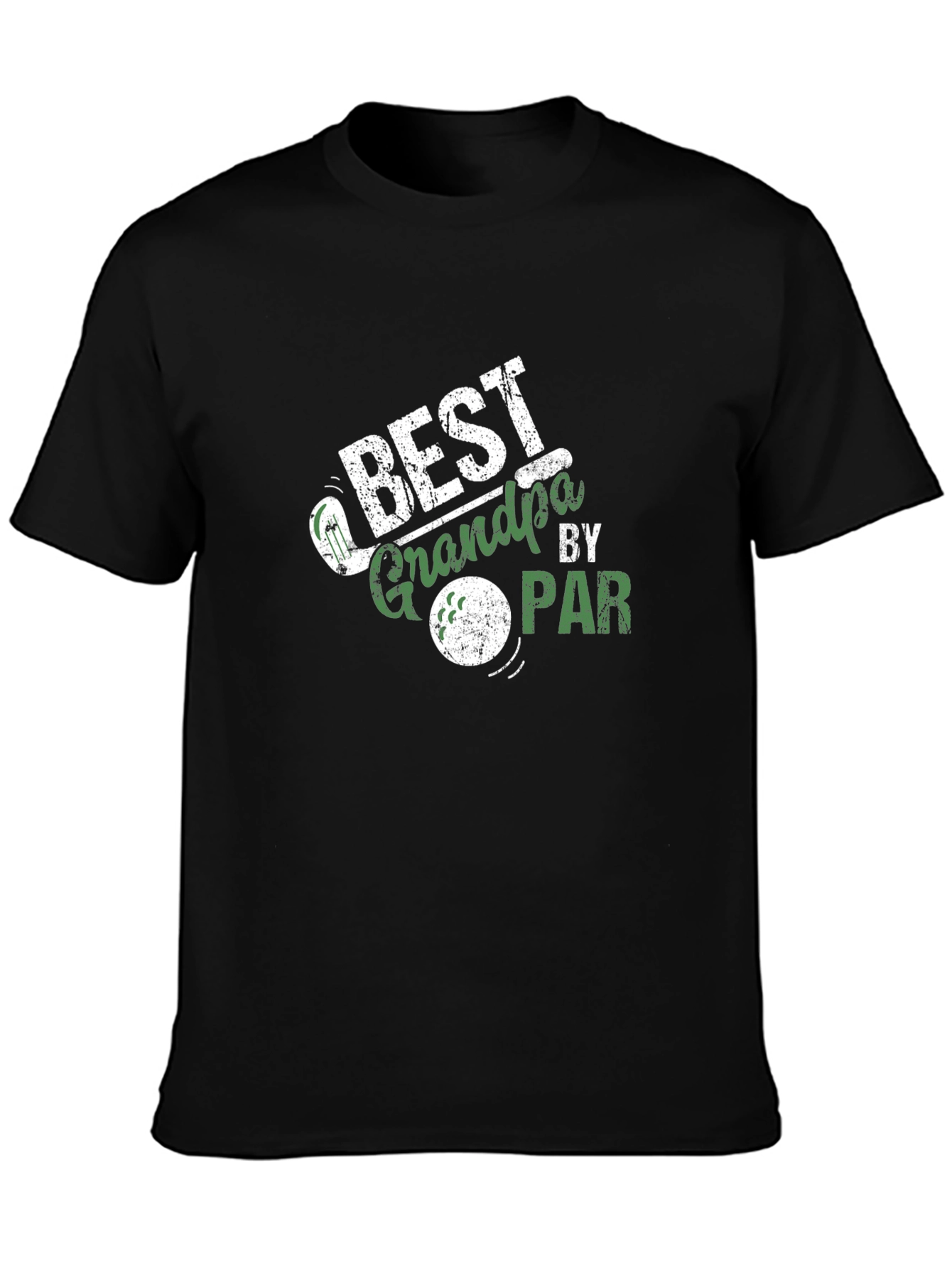 Black Best Grandpa By Par Golf T-Shirt view 3