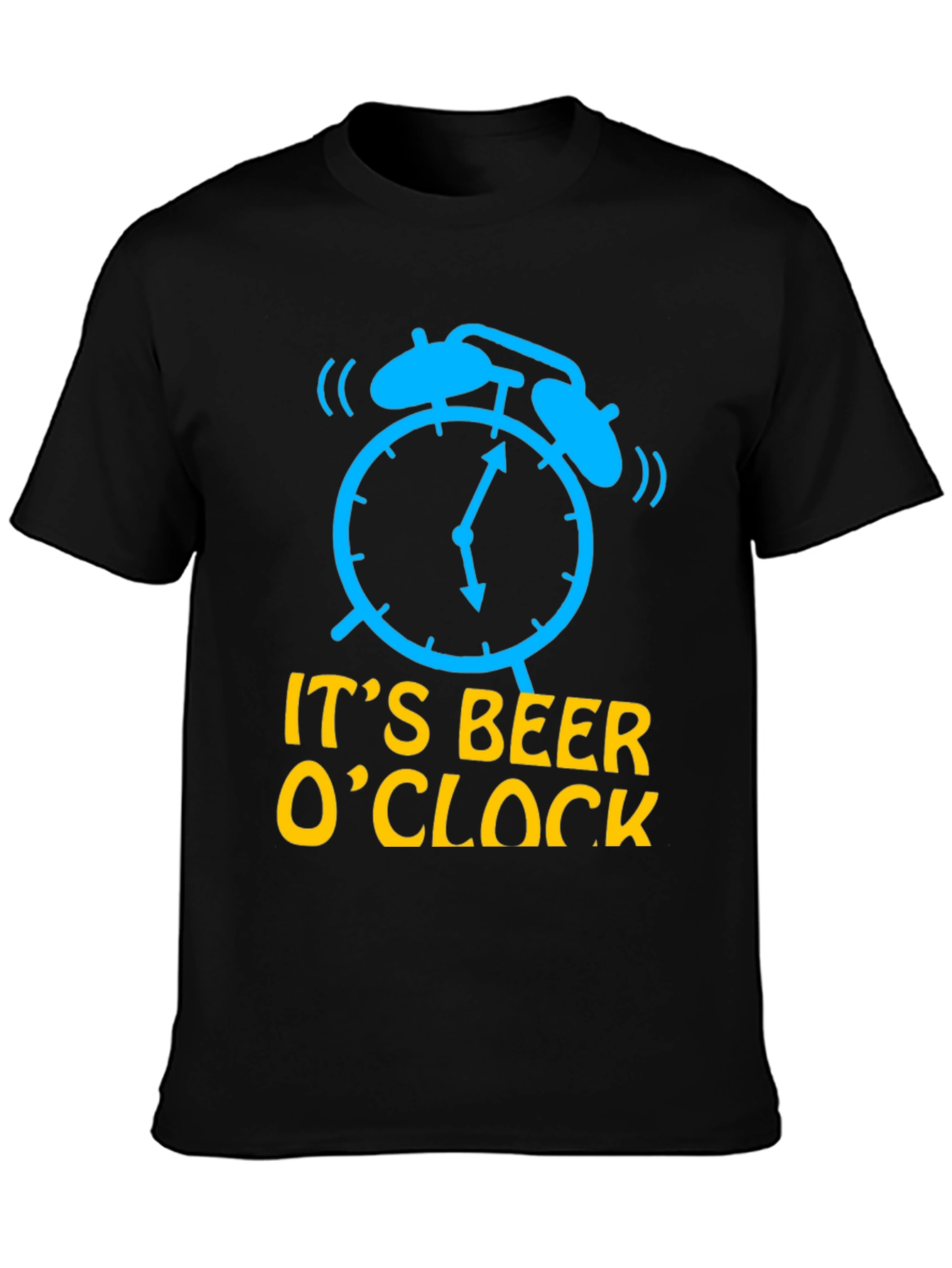Black It's Beer O'Clock Men's Black T-Shirt view 3