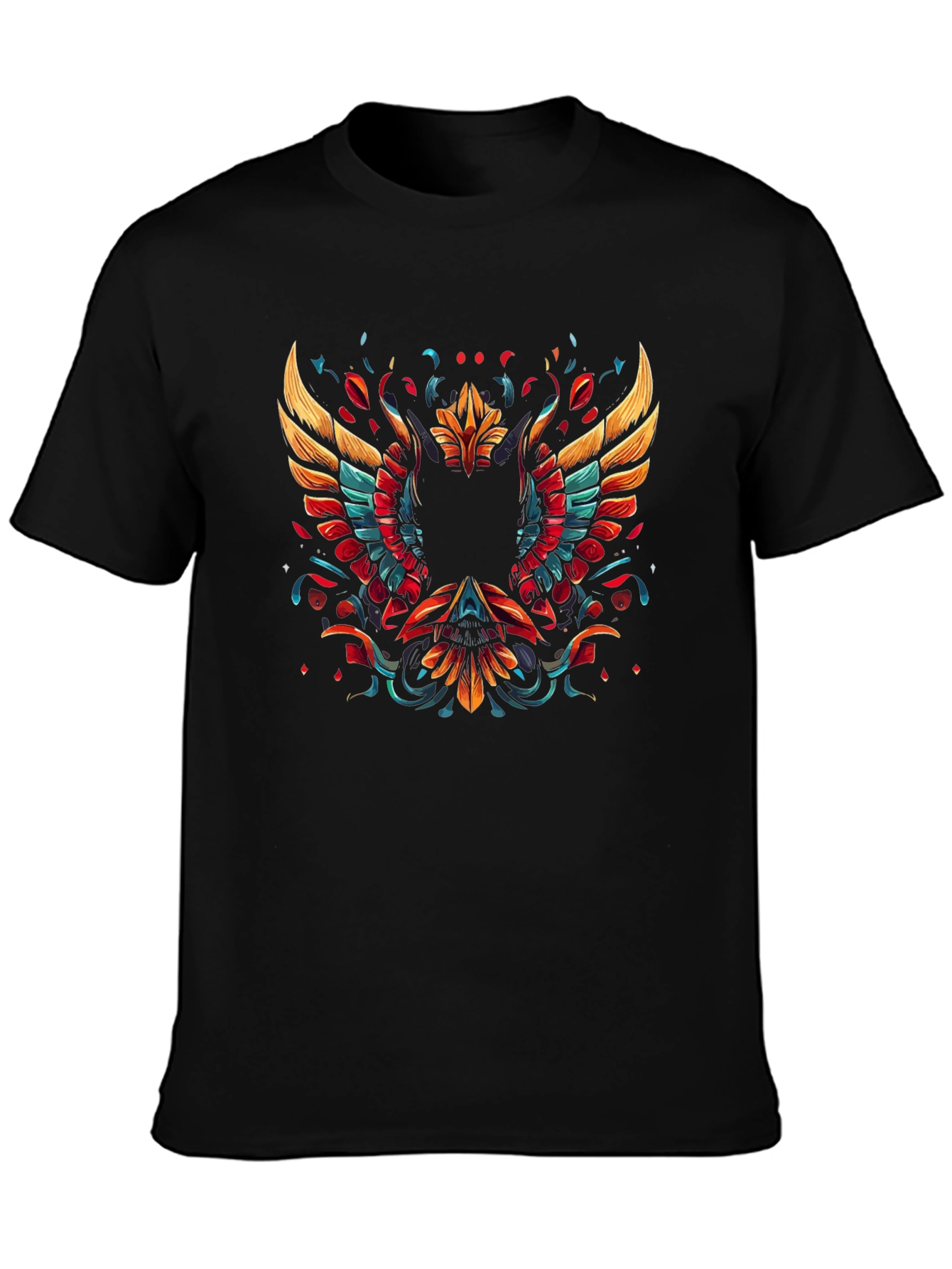 Black Phoenix Graphic Print Black T-Shirt view 3