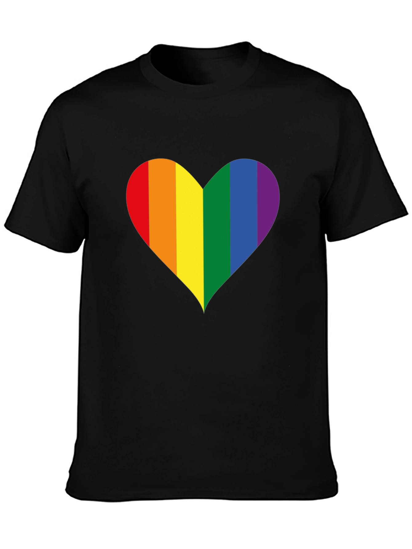 Black Pride Heart Graphic Tee - Black Cotton Blend view 3
