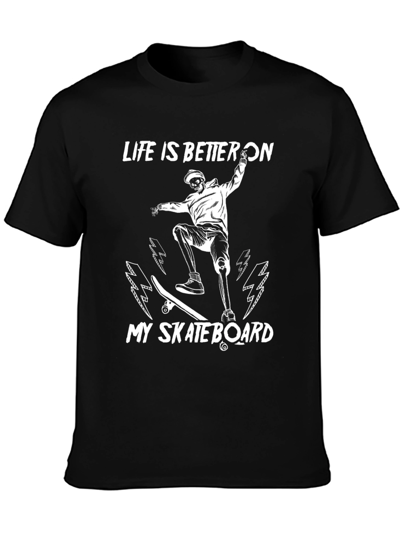 Black Life is Better On My Skateboard T-Shirt view 3