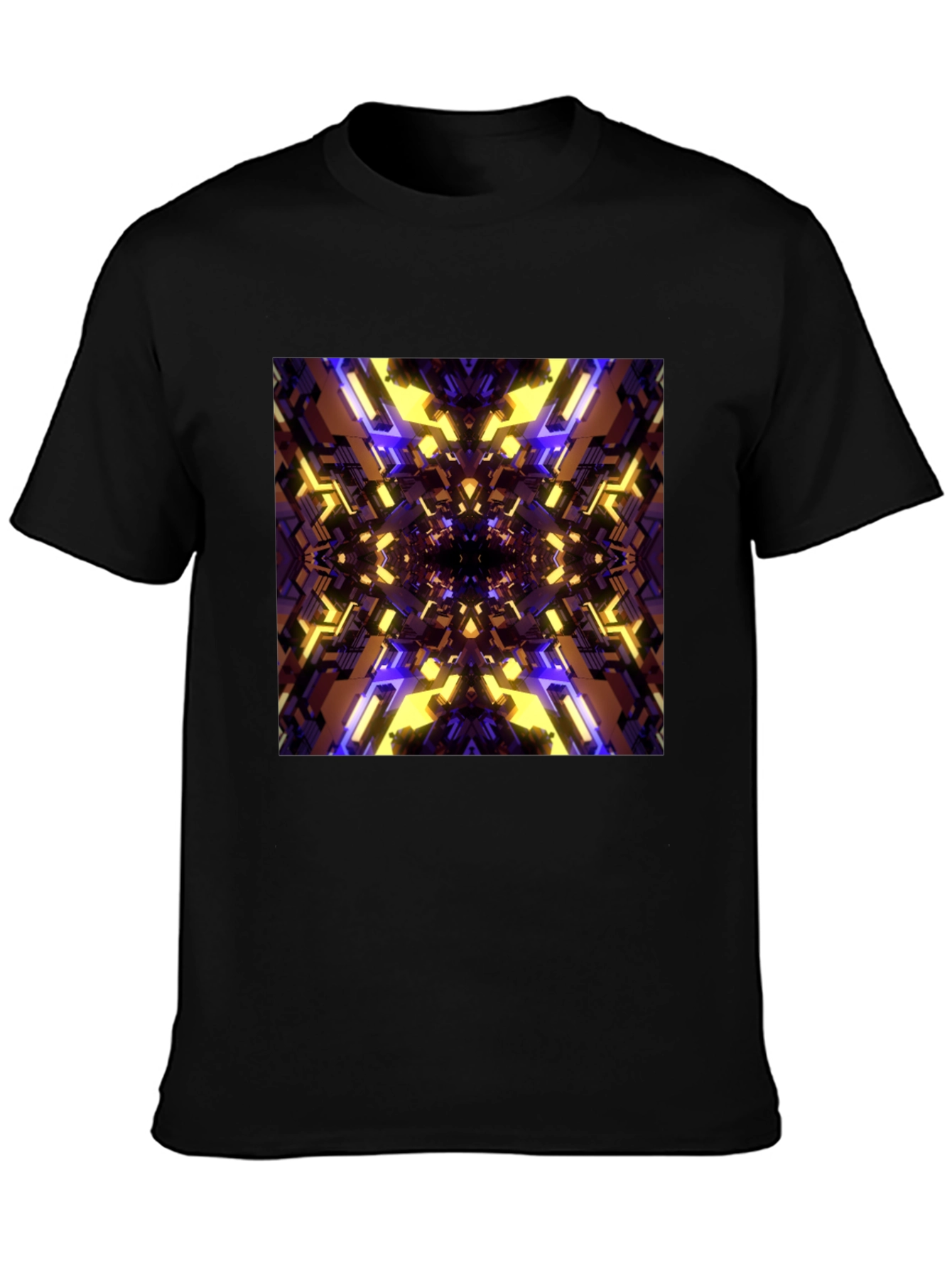 Black Abstract Graphic Print Black T-Shirt view 3