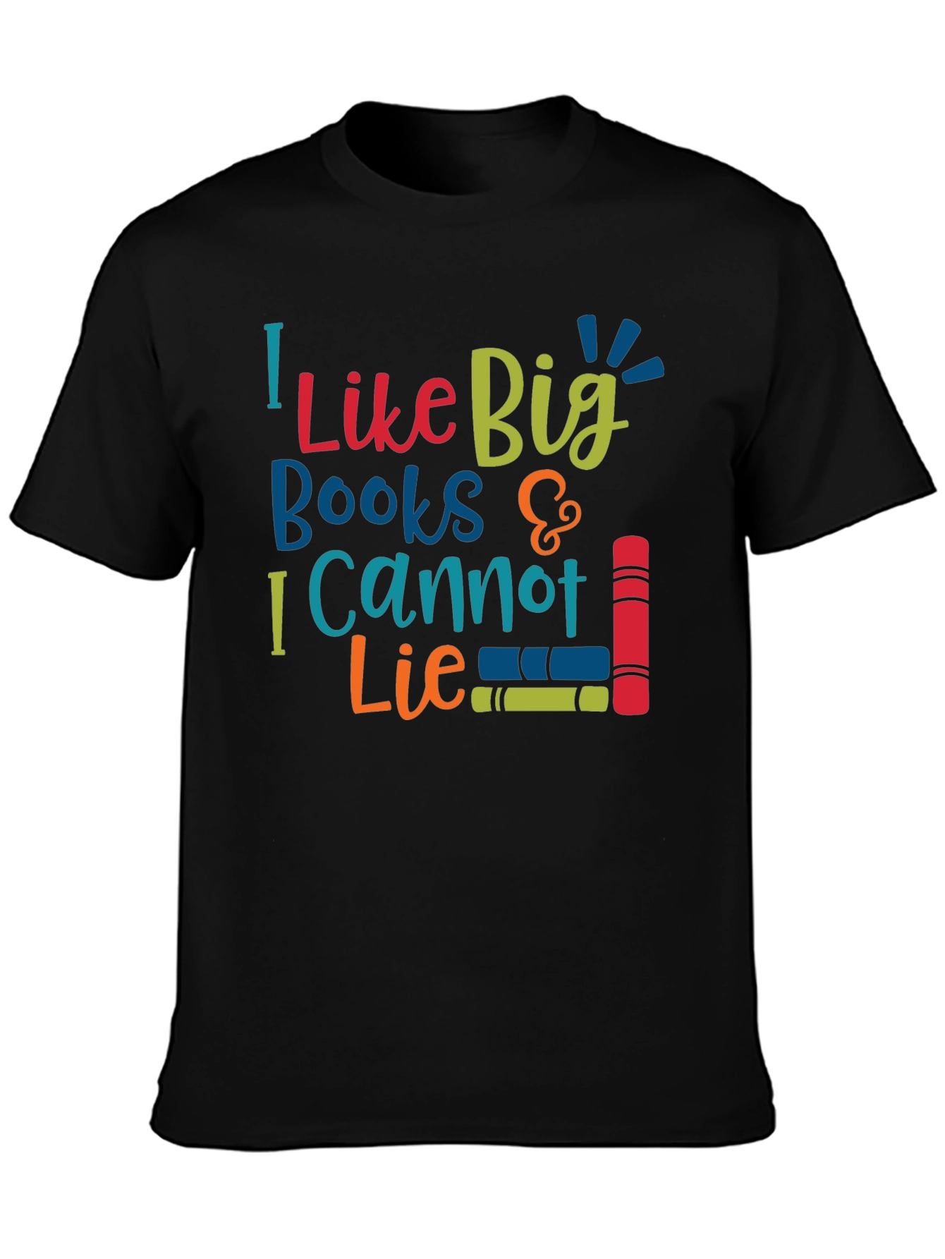 Black I Like Big Books T-Shirt view 3