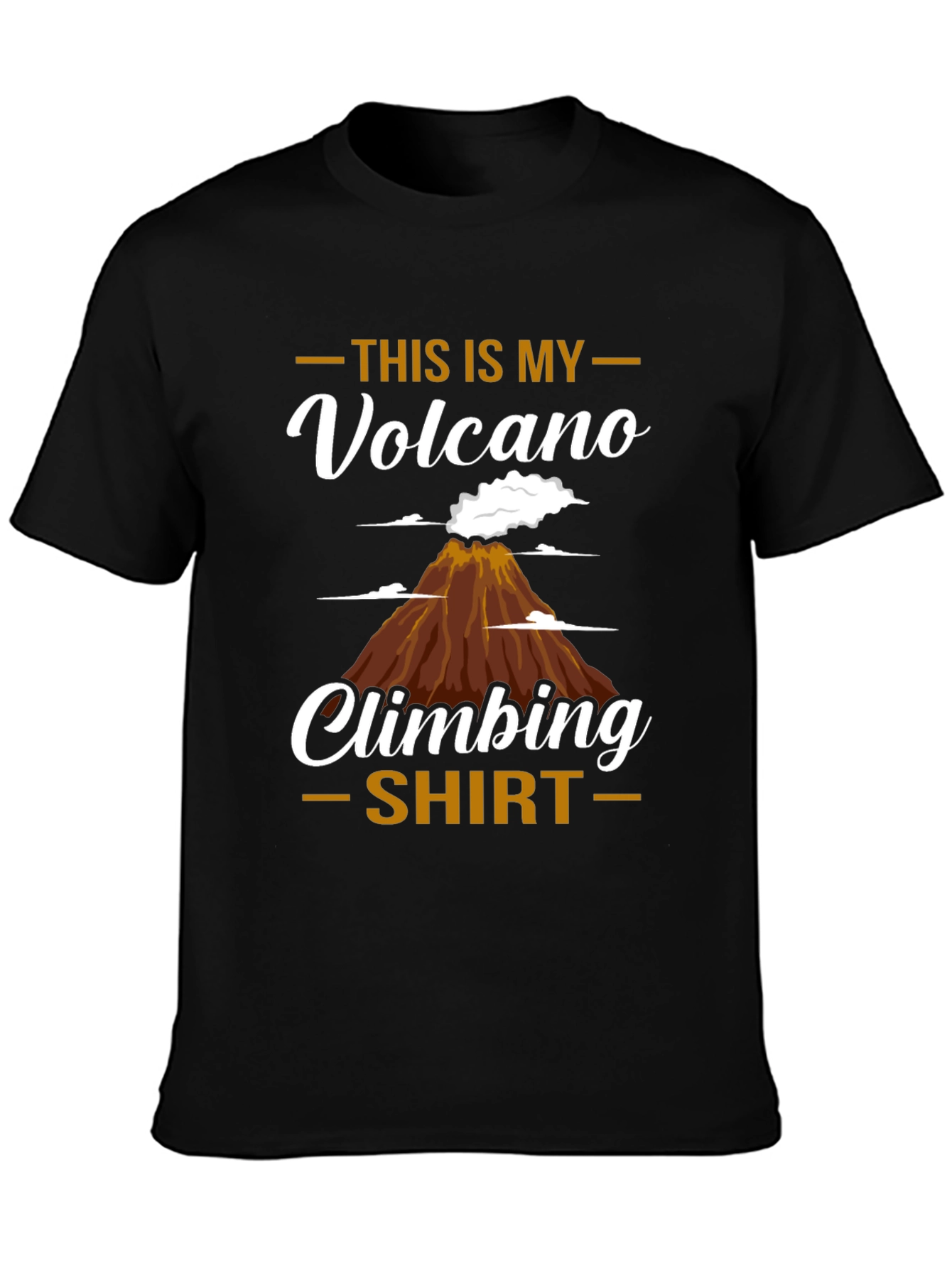 Black Volcano Climbing T-Shirt - Unique Design view 3