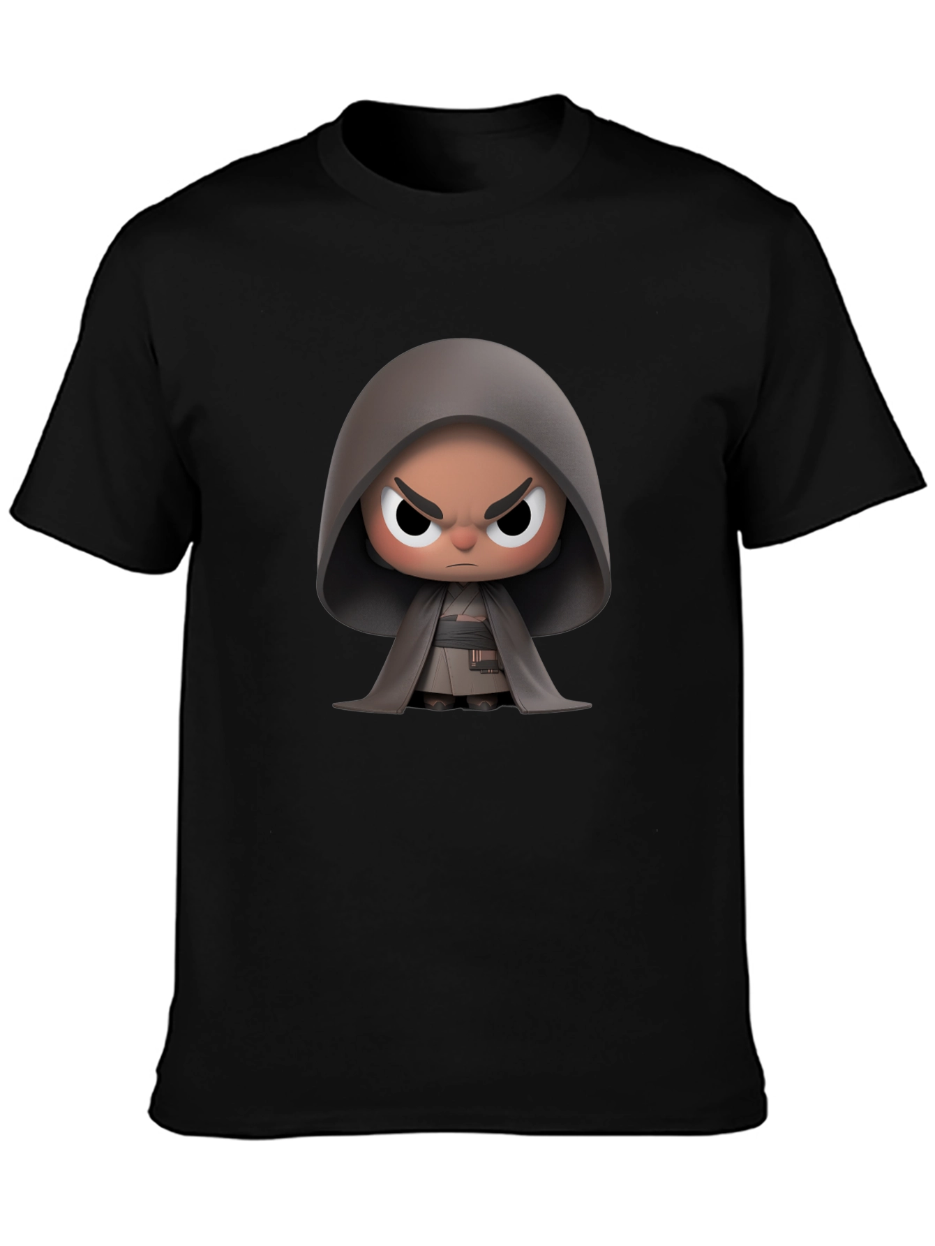 Black Dark Side Cartoon Graphic Tee view 3