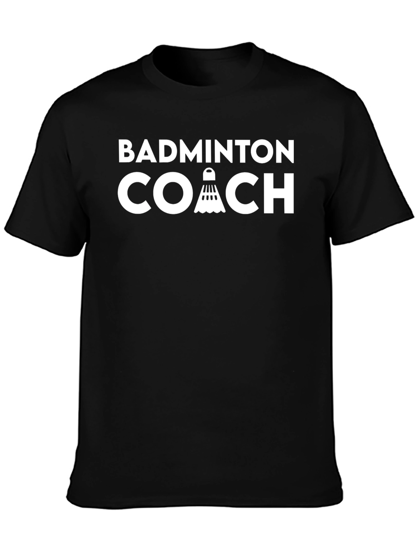 Black Badminton Coach T-Shirt - Sports Training Tee view 3
