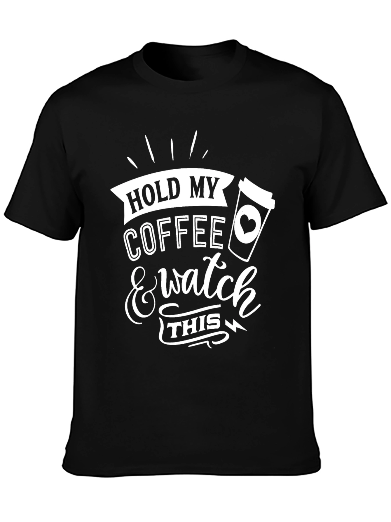 Black Hold My Coffee Men's Graphic Tee view 3