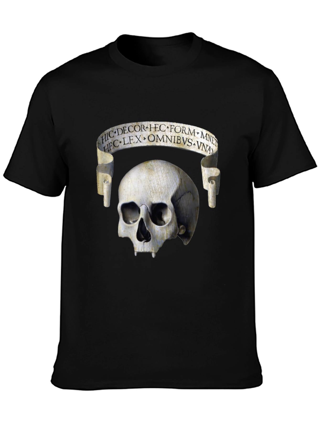Black Skull & Scroll Graphic Tee - Memento Mori Fashion view 3