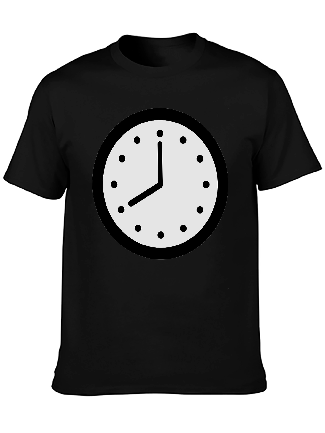 Black Clock Graphic T-Shirt - Classic Timepiece Design view 3