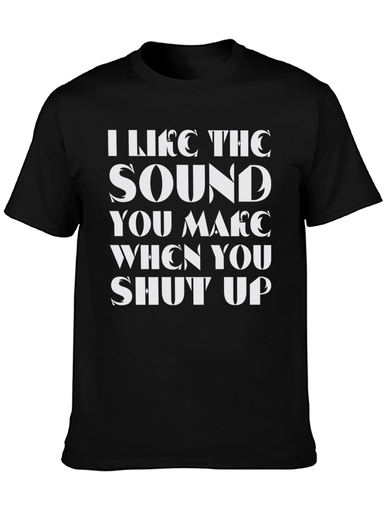 Black Sarcastic Humor Graphic Tee - Shut Up view 3