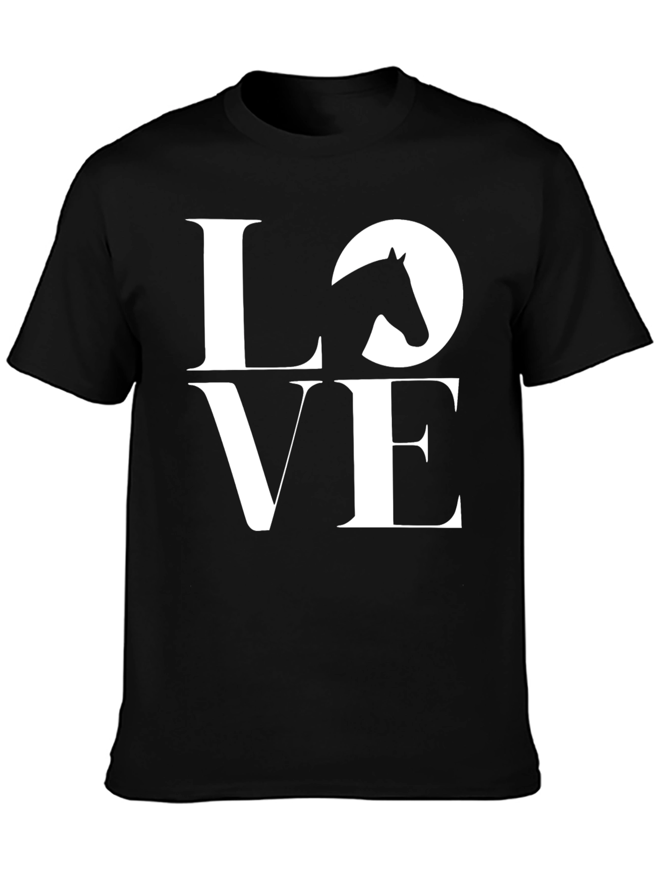 Black Horse Love T-Shirt - Equestrian Style Tee view 3