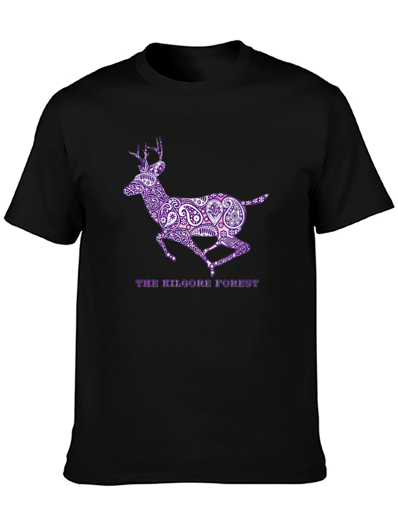 Black The Kilgore Forest Deer Graphic T-Shirt view 3
