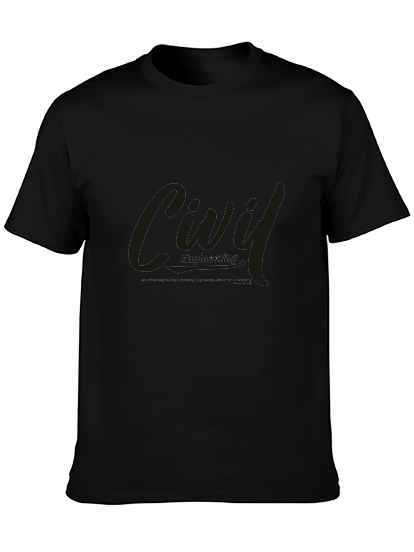 Black Men's Basic Black T-Shirt - Casual Style view 3