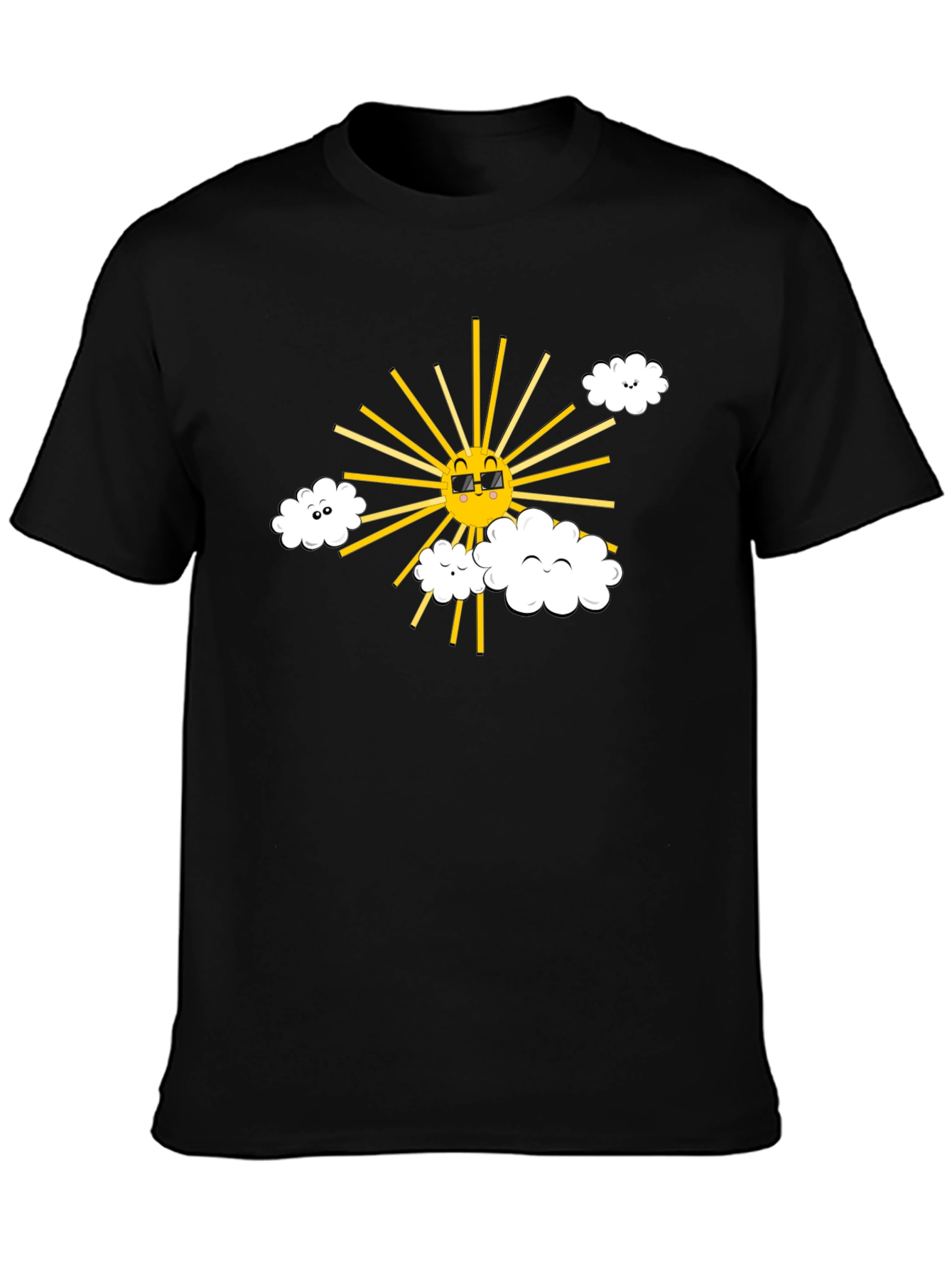 Black Cool Sun & Cloud Graphic Tee - Black view 3