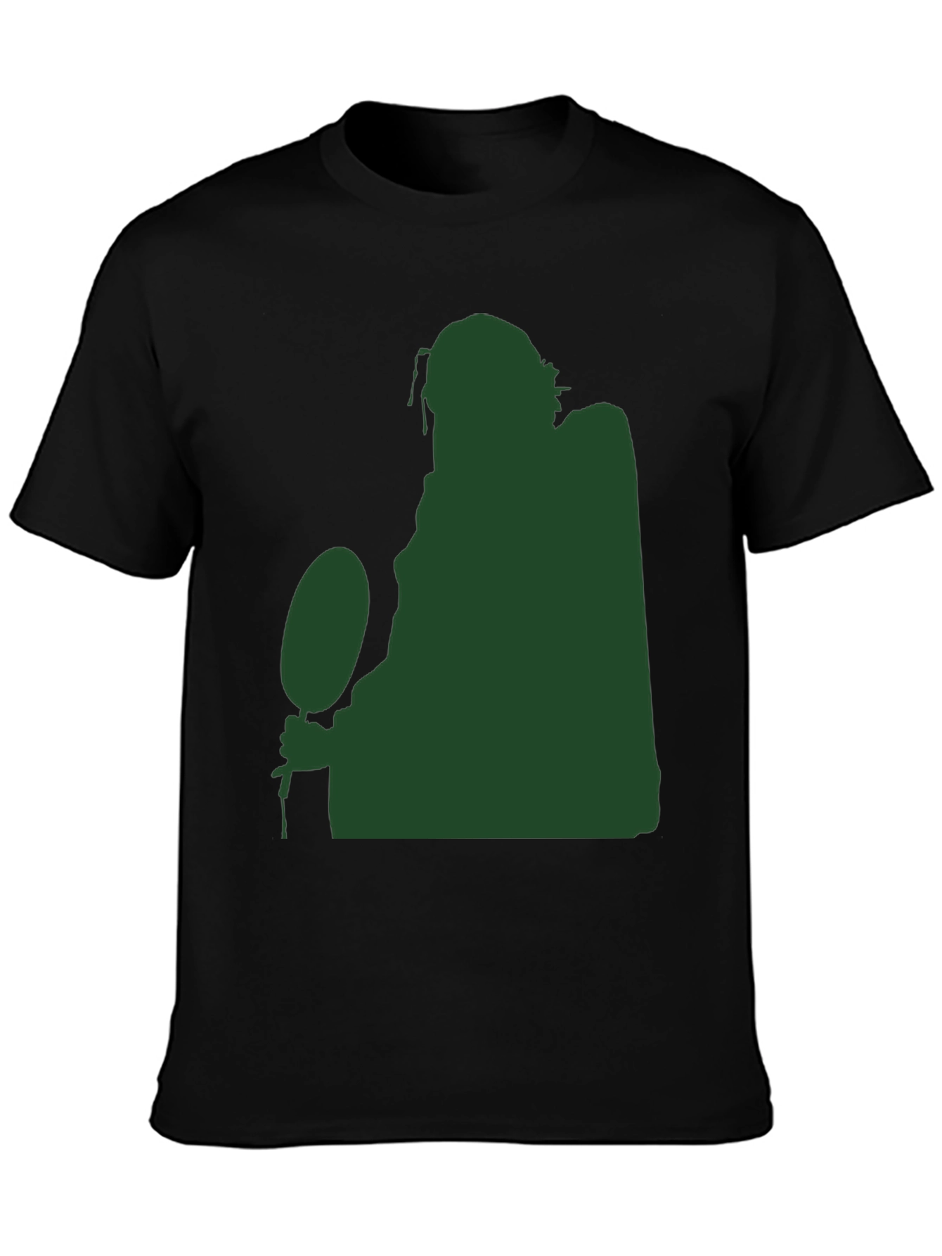 Black Silhouette Figure Holding Ball Black T-Shirt view 3
