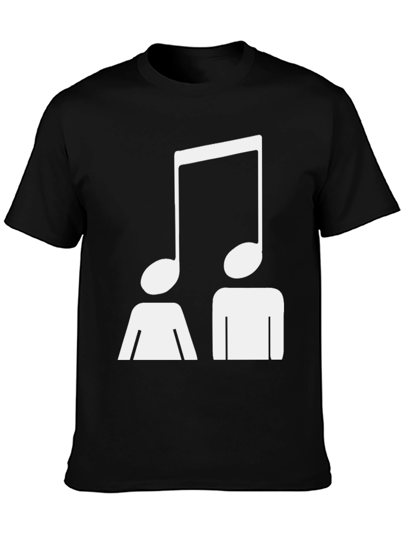 Black Musical Note Head T-Shirt - Unisex Graphic Tee view 3