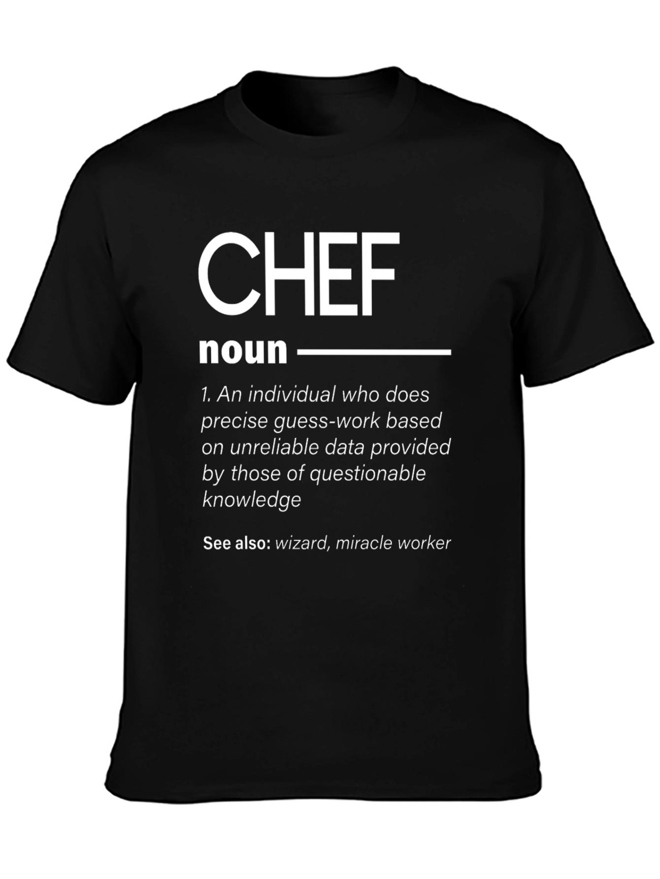 Black Chef Definition T-Shirt: Humorous Cook Noun Tee view 3