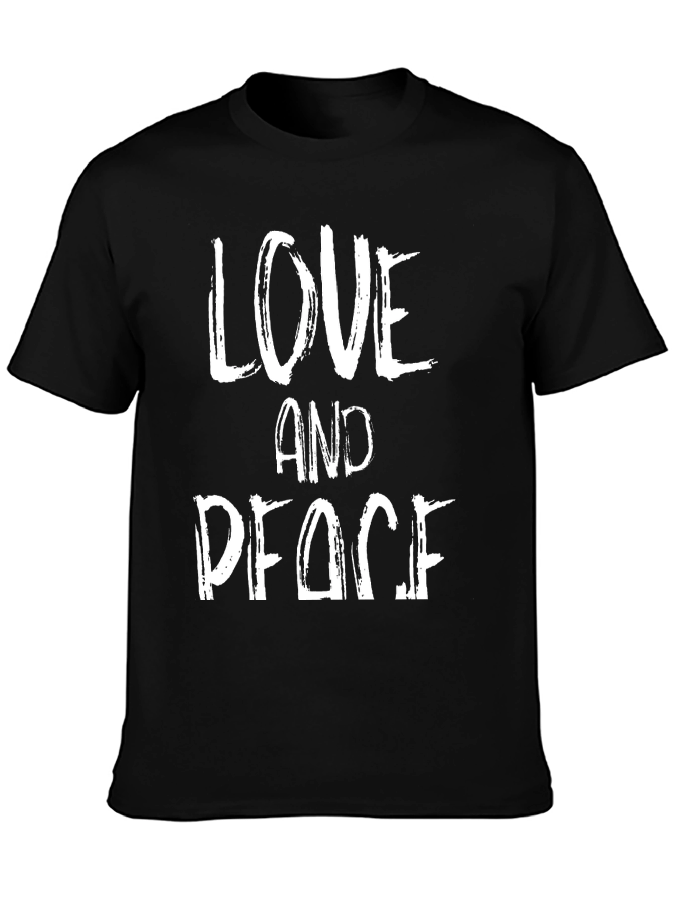 Black Love and Peace Graphic Tee - Black T-Shirt view 3