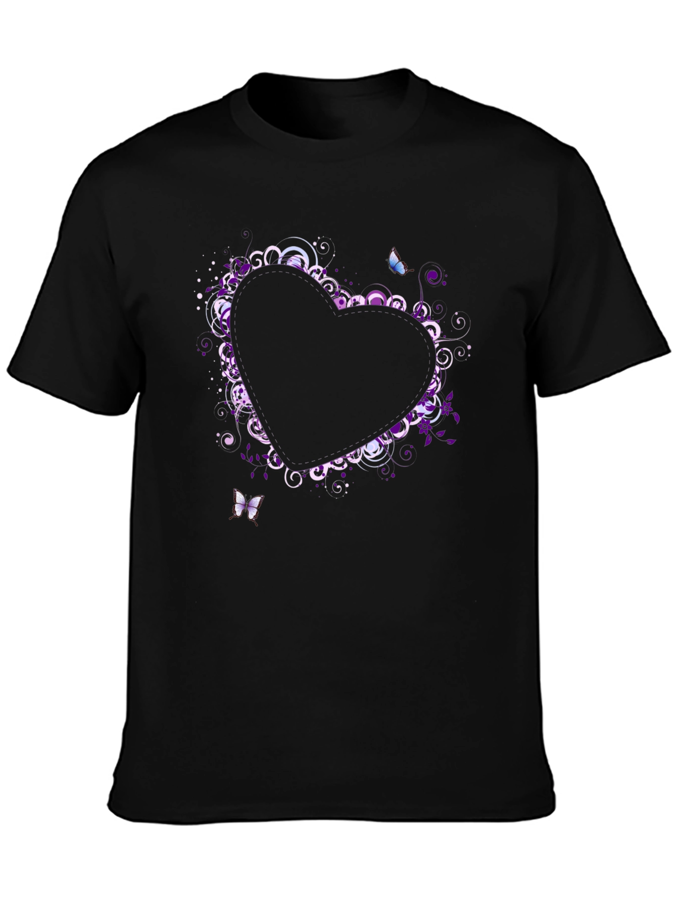 Black Heart Butterfly Graphic T-Shirt view 3