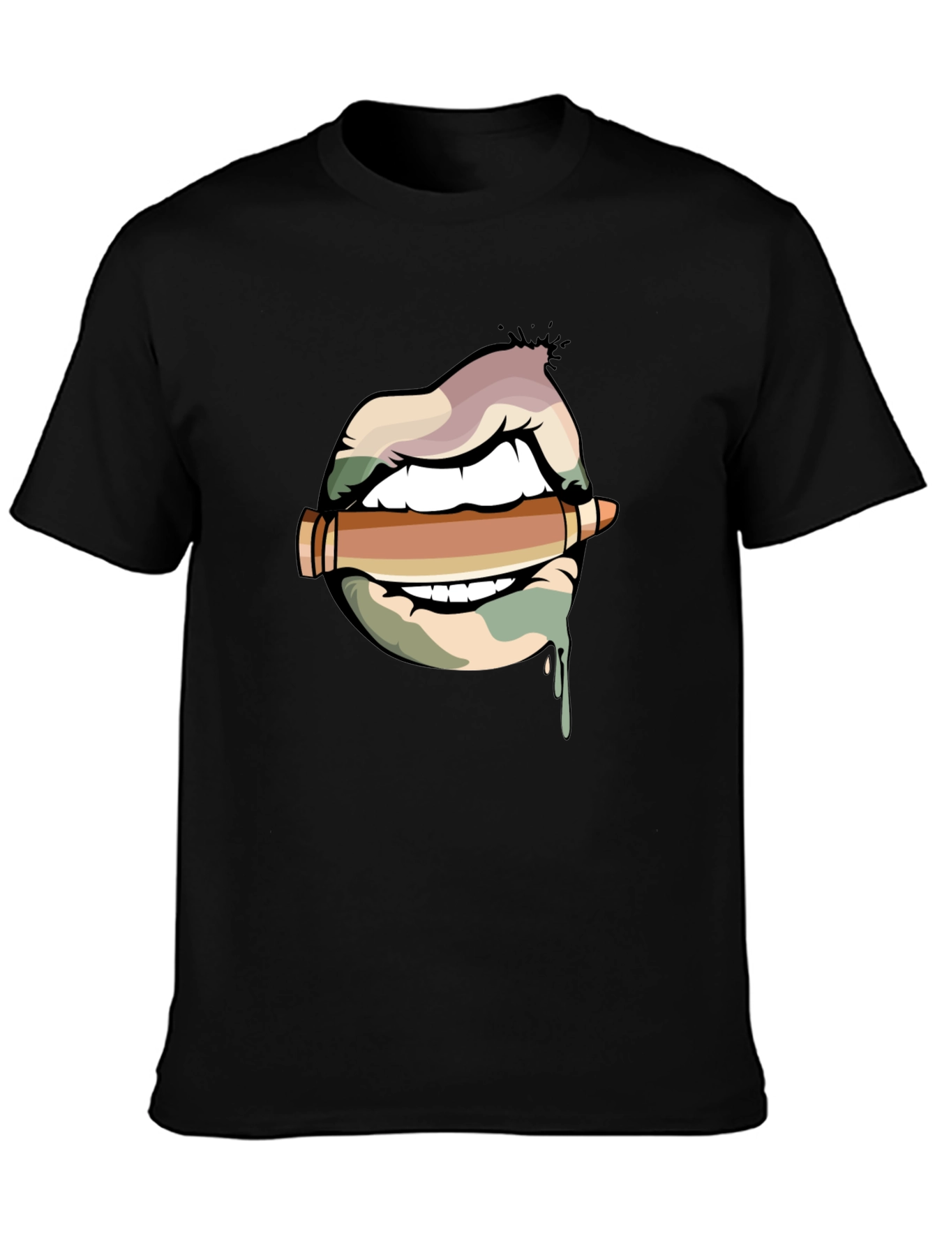 Lips and Bullet Graphic T-Shirt - 3