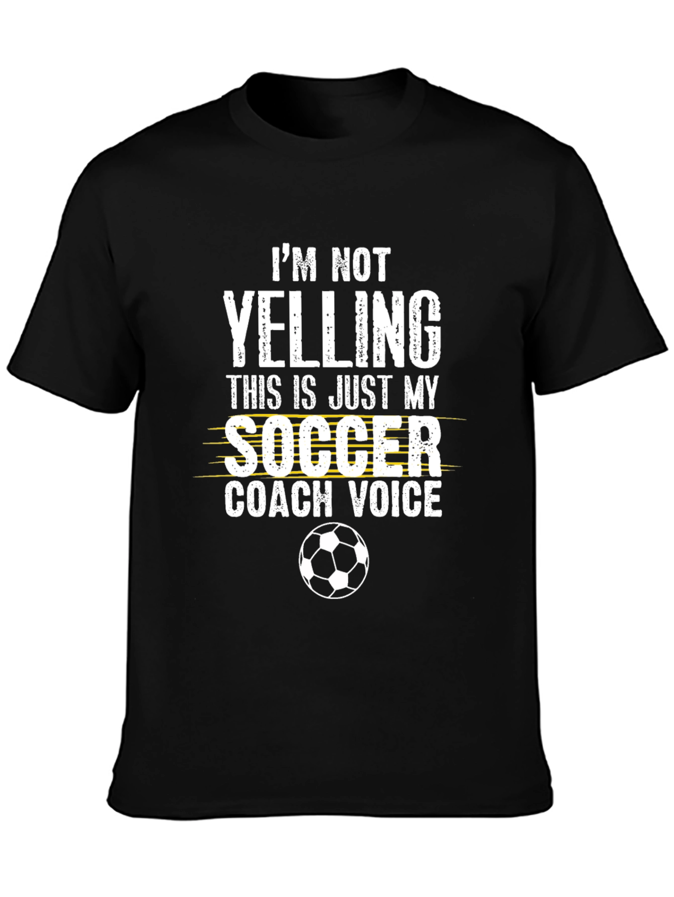 Black Soccer Coach Voice T-Shirt - Novelty Graphic Tee view 3