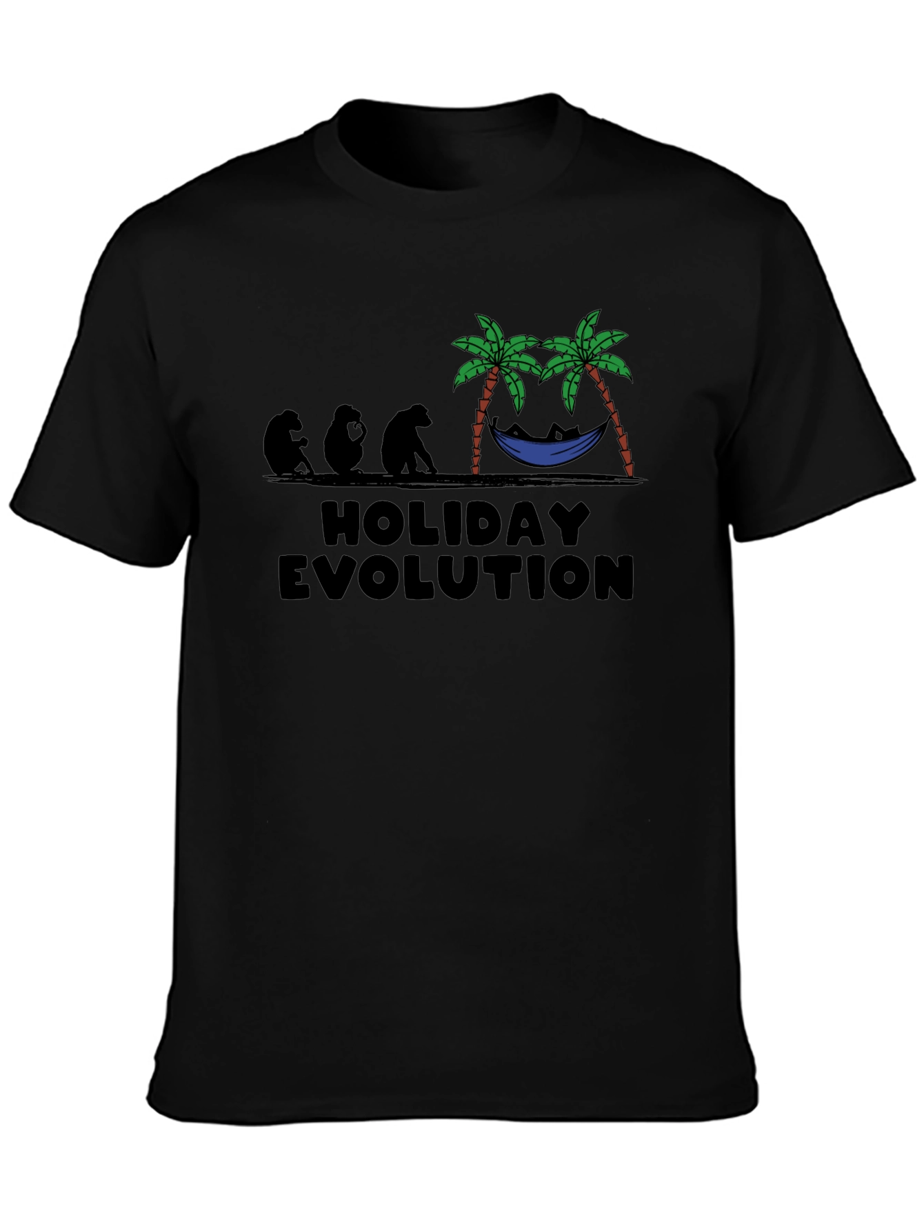 Black Holiday Evolution Graphic Tee - Relaxed Vacation Mode view 3