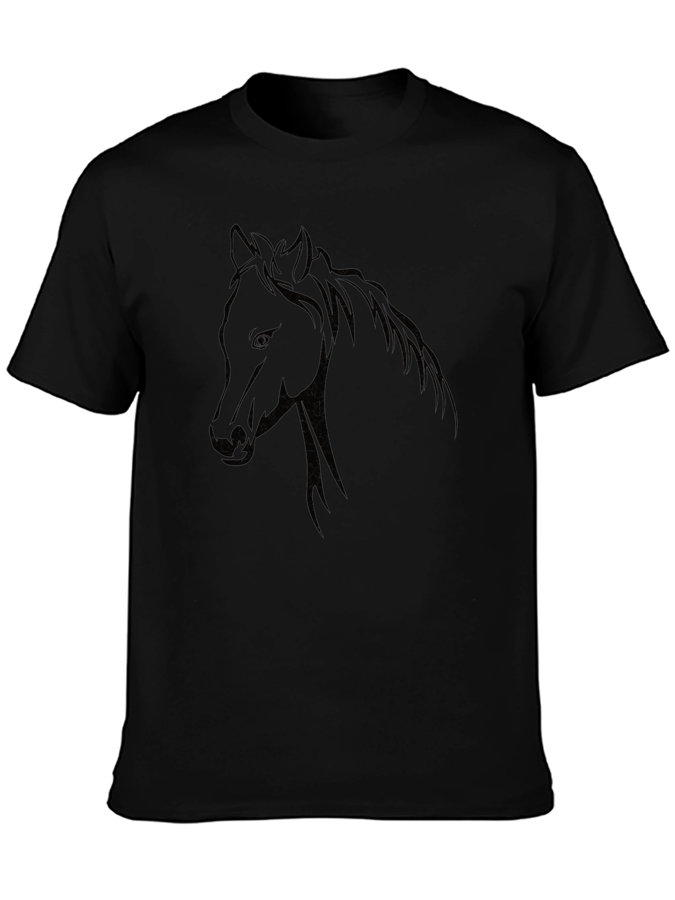 Black Black Horse Graphic T-Shirt - Unisex Design view 3
