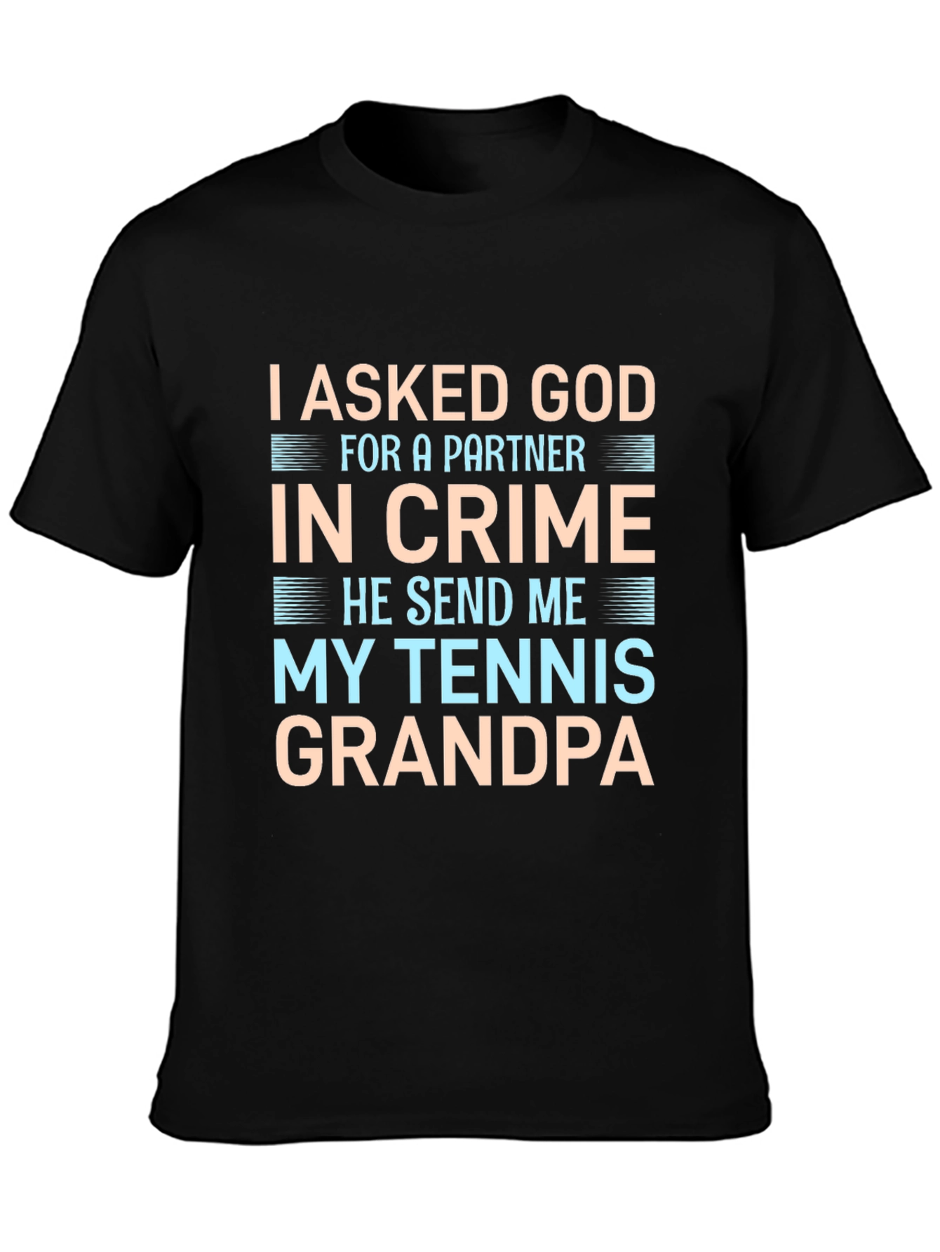 Black Tennis Grandpa Graphic T-Shirt view 3