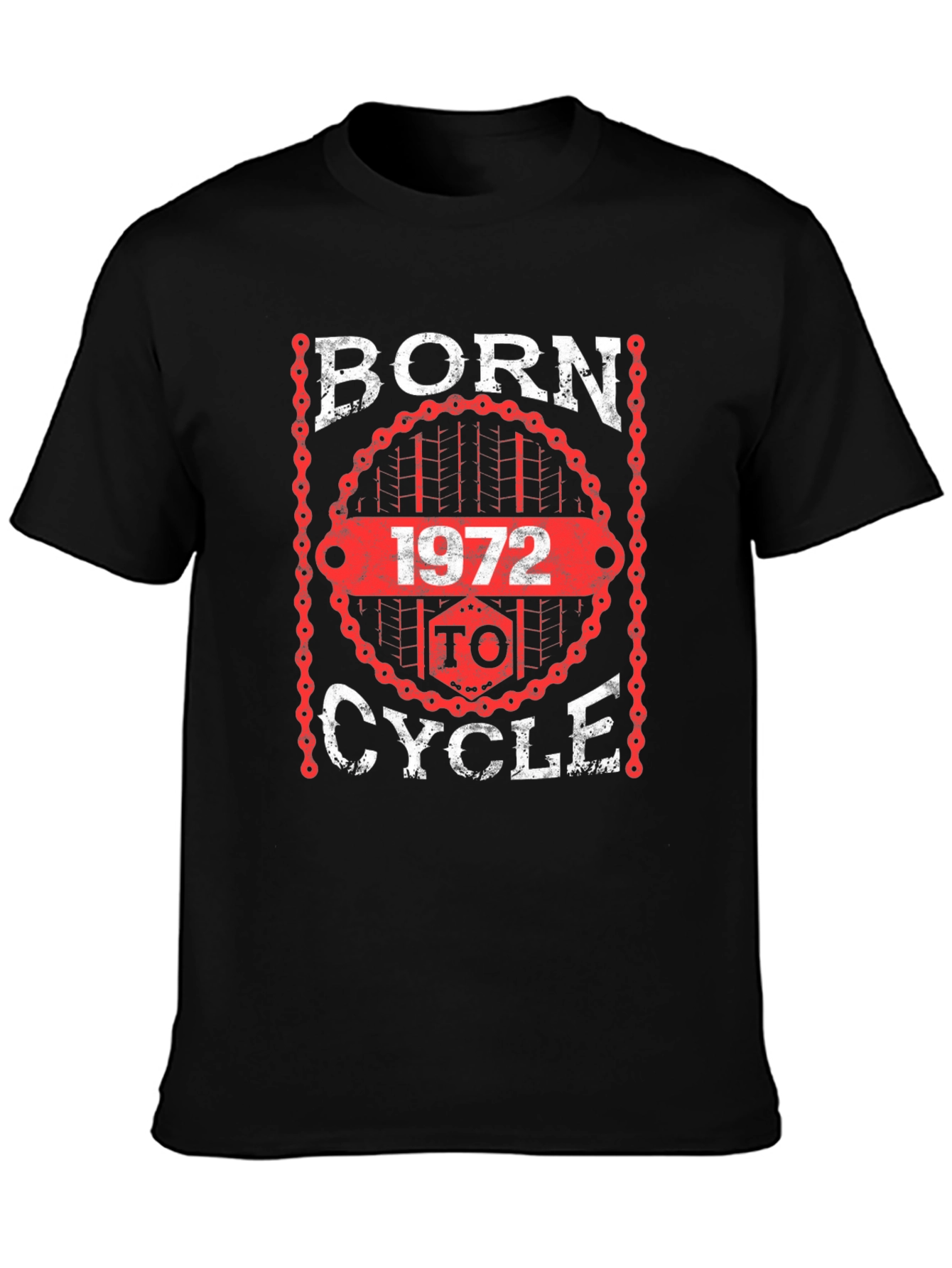 Black Born to Cycle 1972 T-Shirt - Black view 3