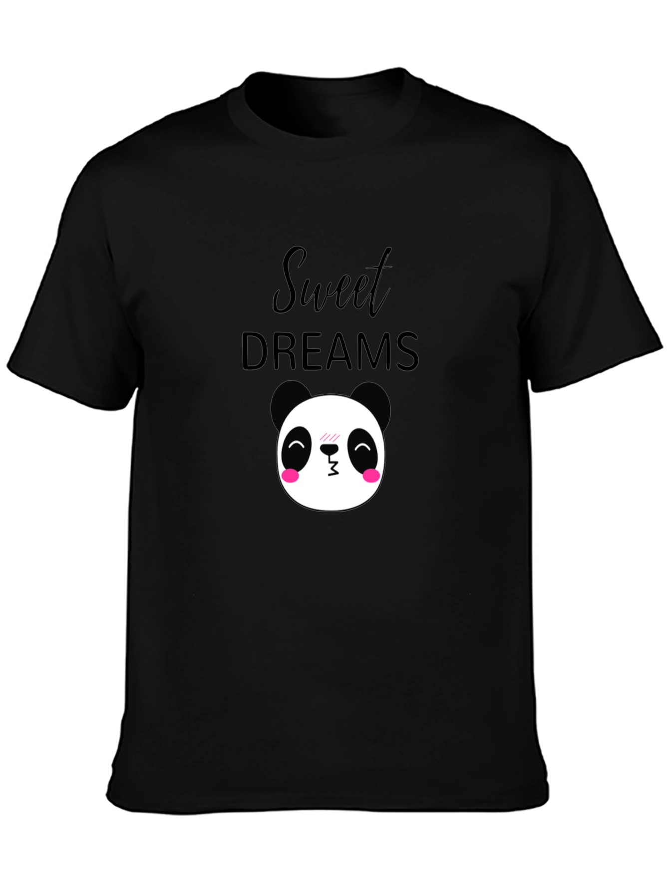 Black Sweet Dreams Panda T-Shirt - Black Cotton Comfort view 3