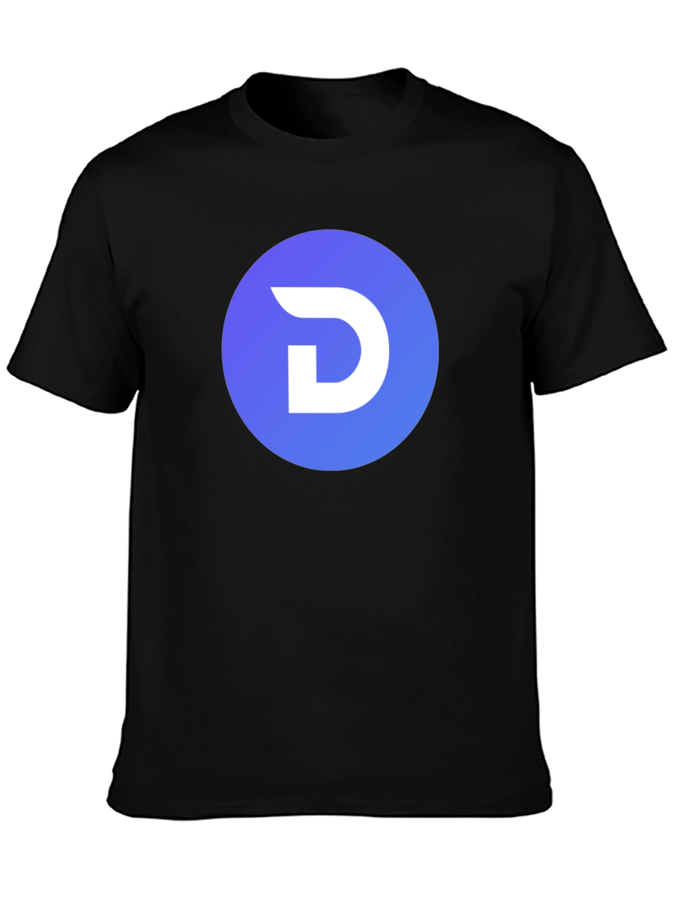Modern Black T-Shirt with Blue Circle D Logo - 3
