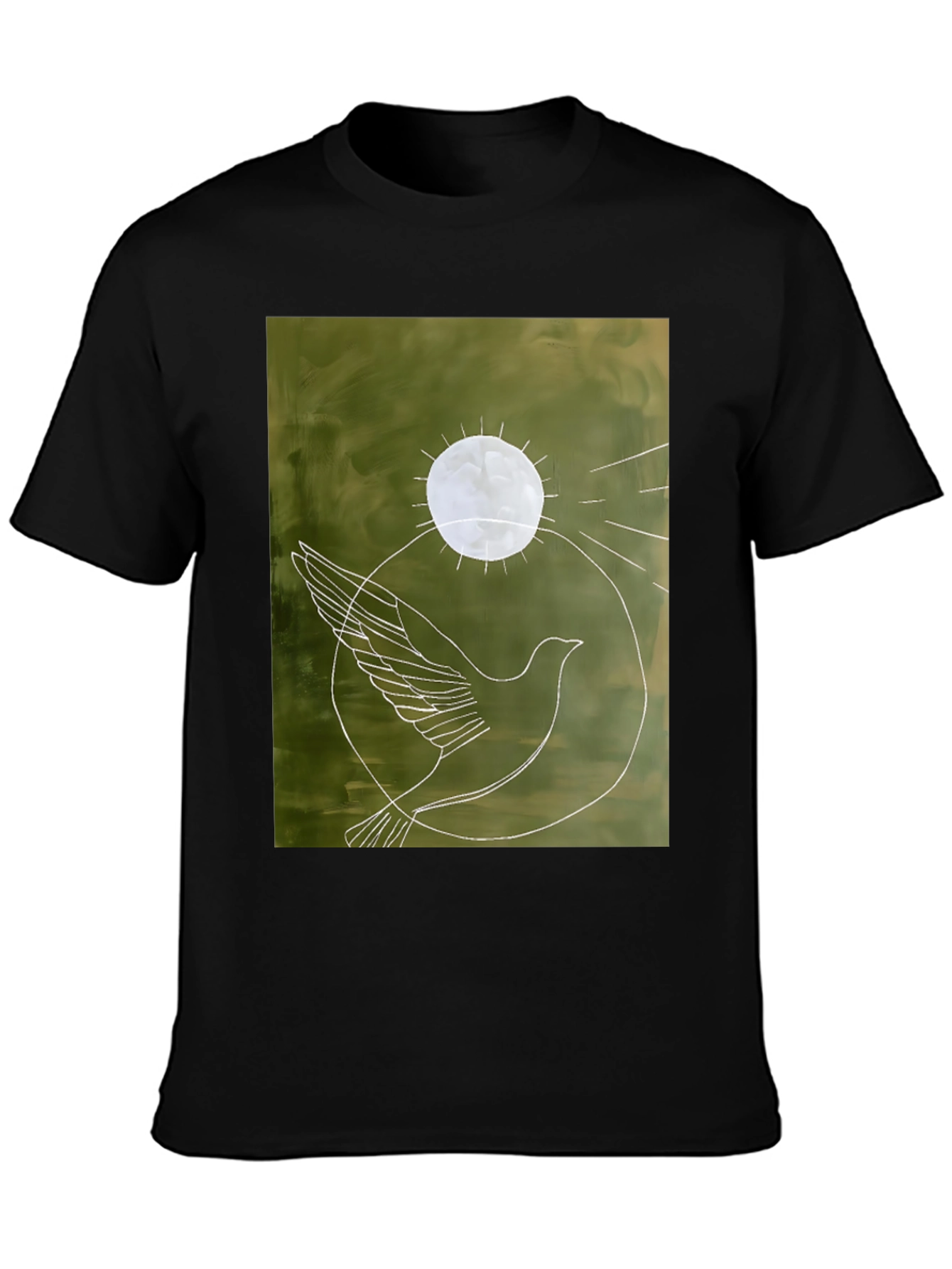 Black Dove Graphic Tee - Peace Symbol Shirt view 3