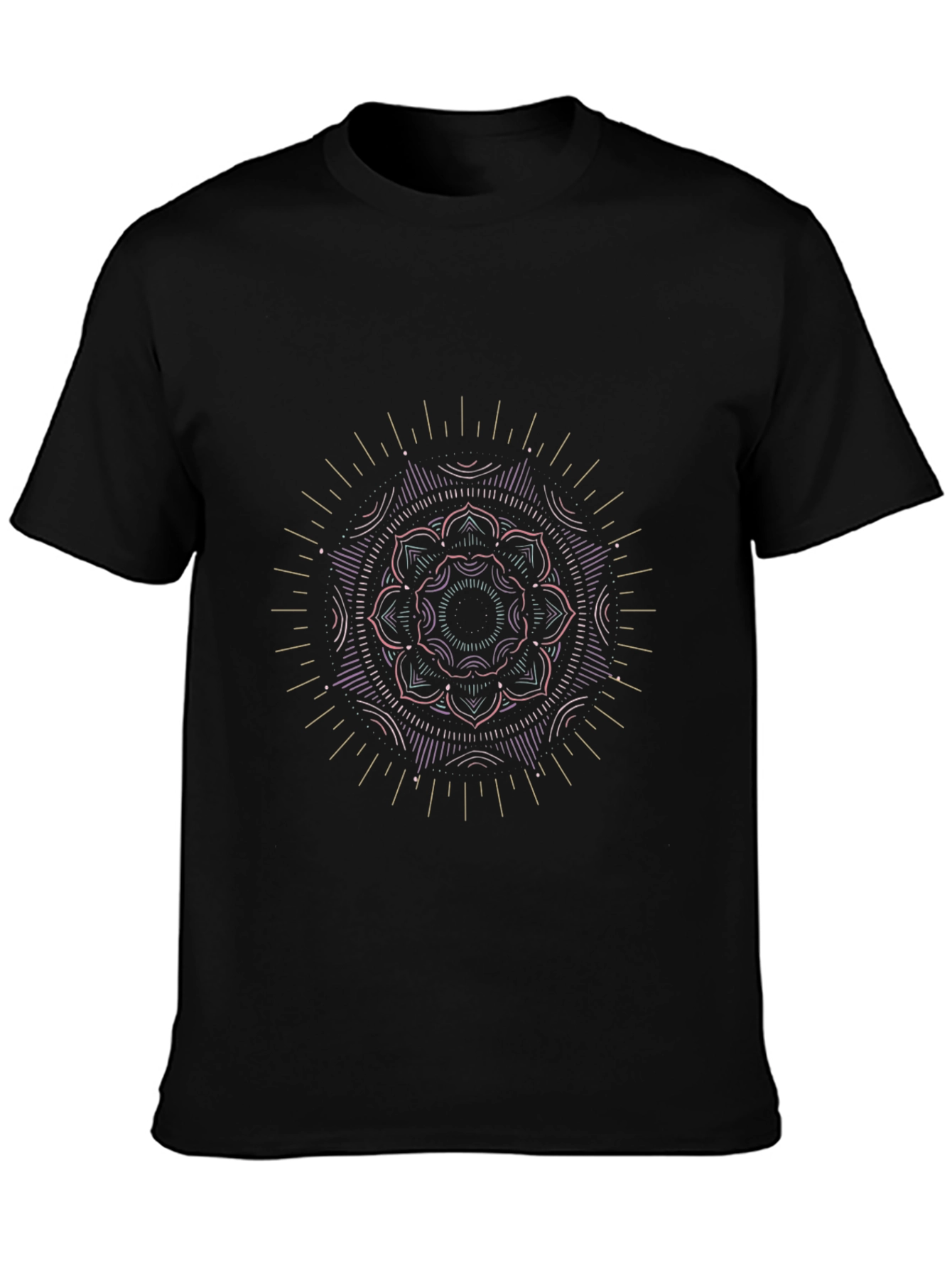 Black Mandala Graphic Black T-Shirt view 3