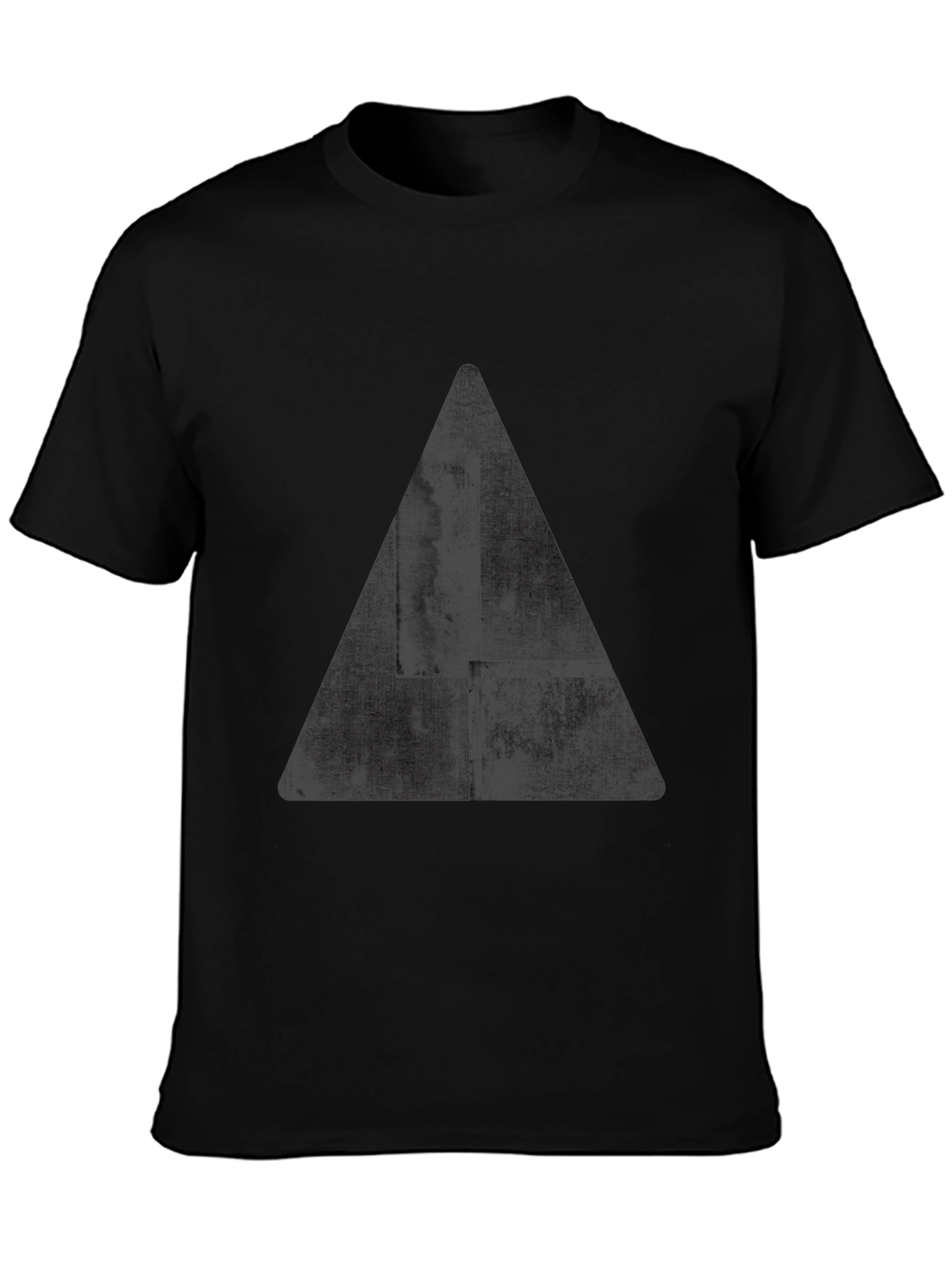 Black Black Graphic Tee - Triangle Design view 3