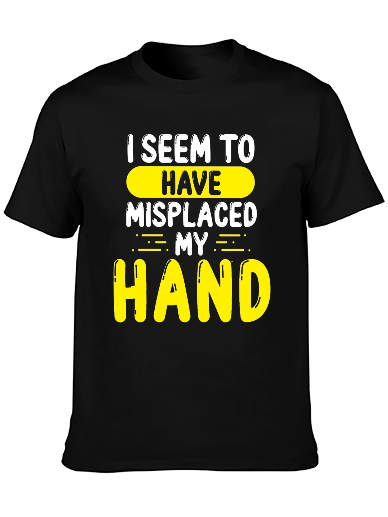 Black Humorous "Misplaced Hand" Graphic T-Shirt view 3