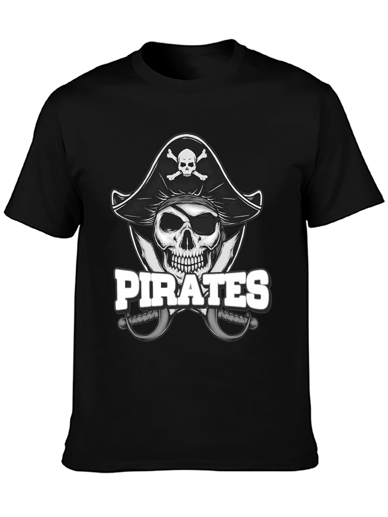 Black Pirate Skull T-Shirt - Novelty Graphic Tee view 3