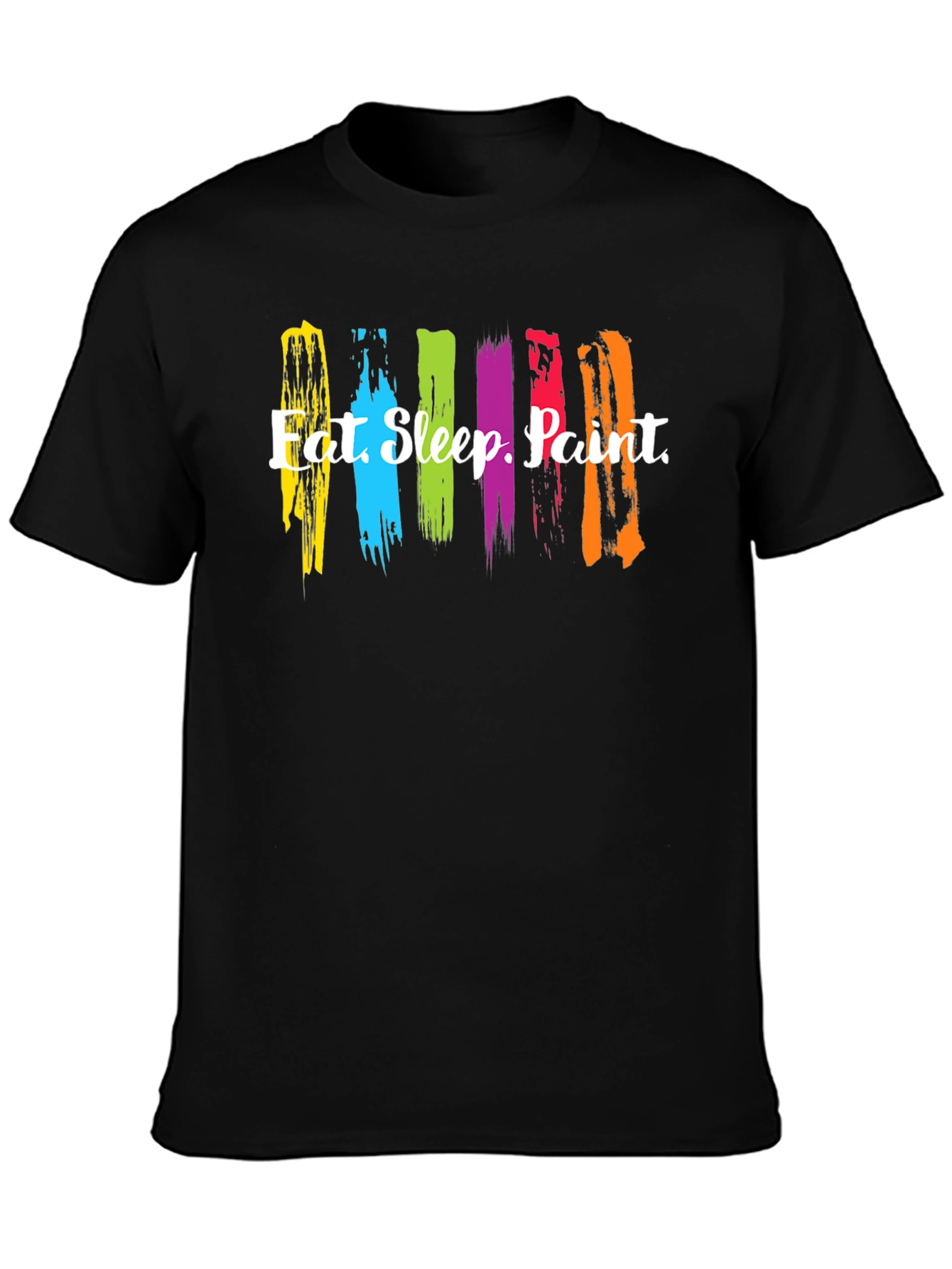 Black Eat Sleep Paint Brushstroke Graphic Tee view 3