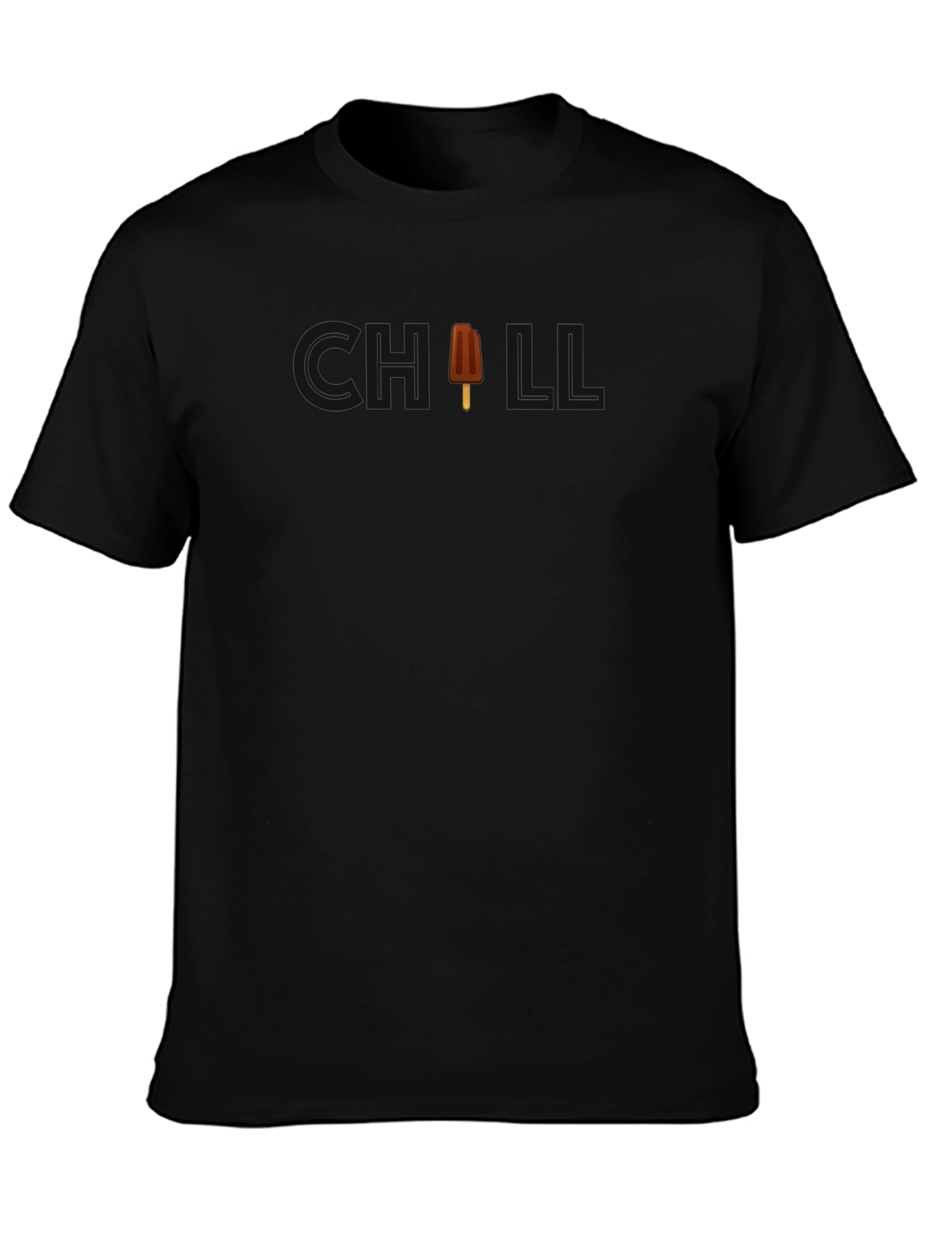 Black Cool Treat Tee - Chocolate Popsicle Graphic T-Shirt view 3